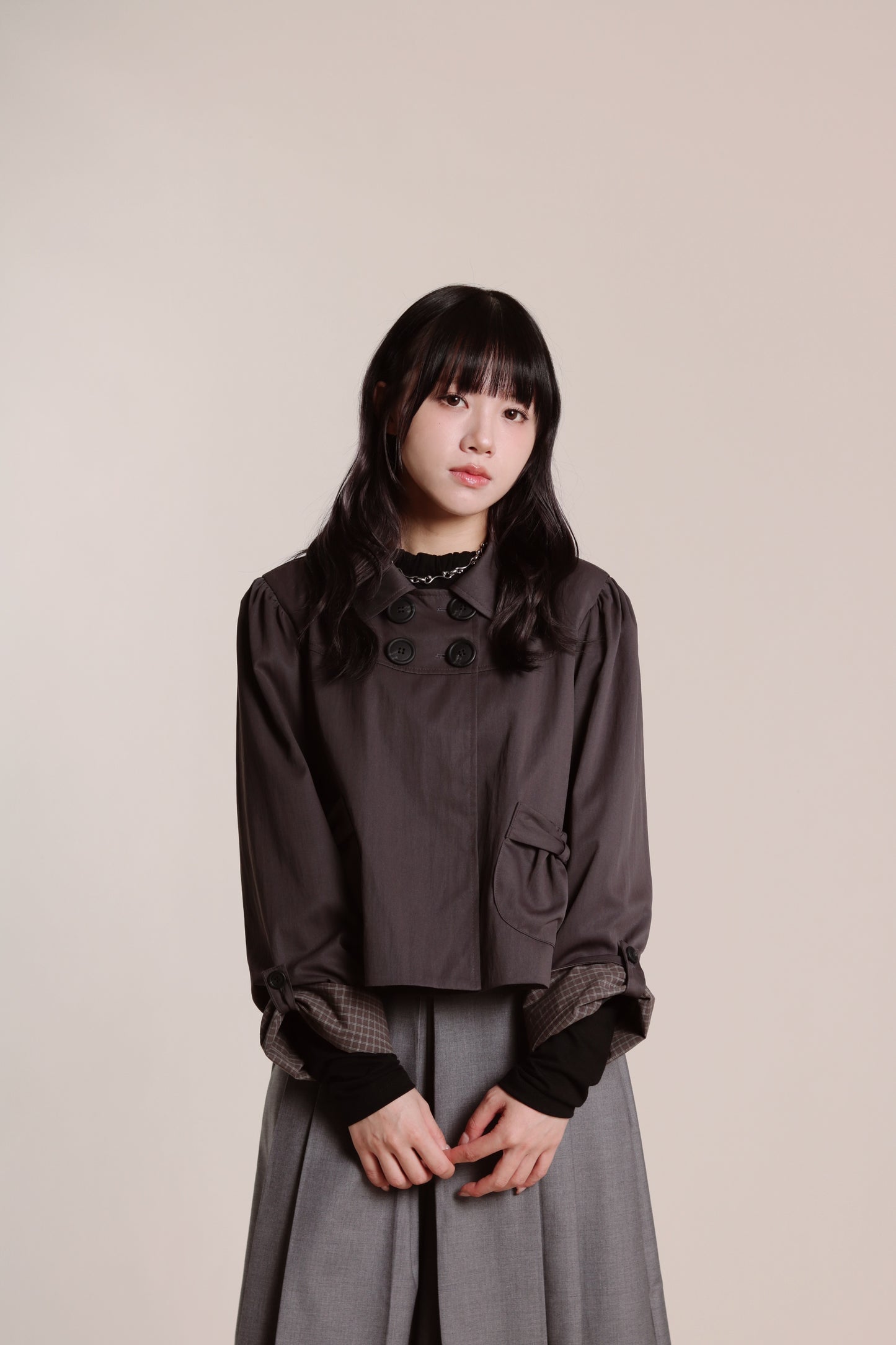 Doll Ribbon Jacket (Charcoal)