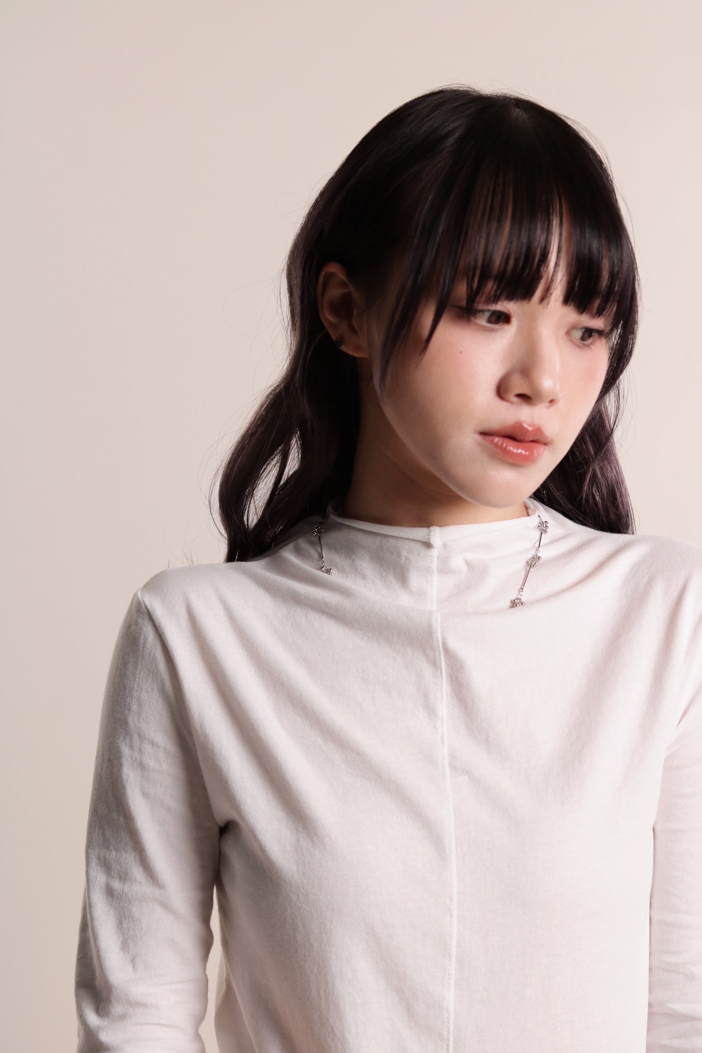 Pure Mock Neck Top (White)