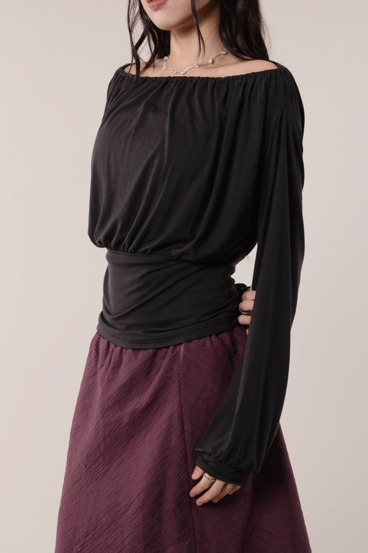 Luna Gathered Top (Black)