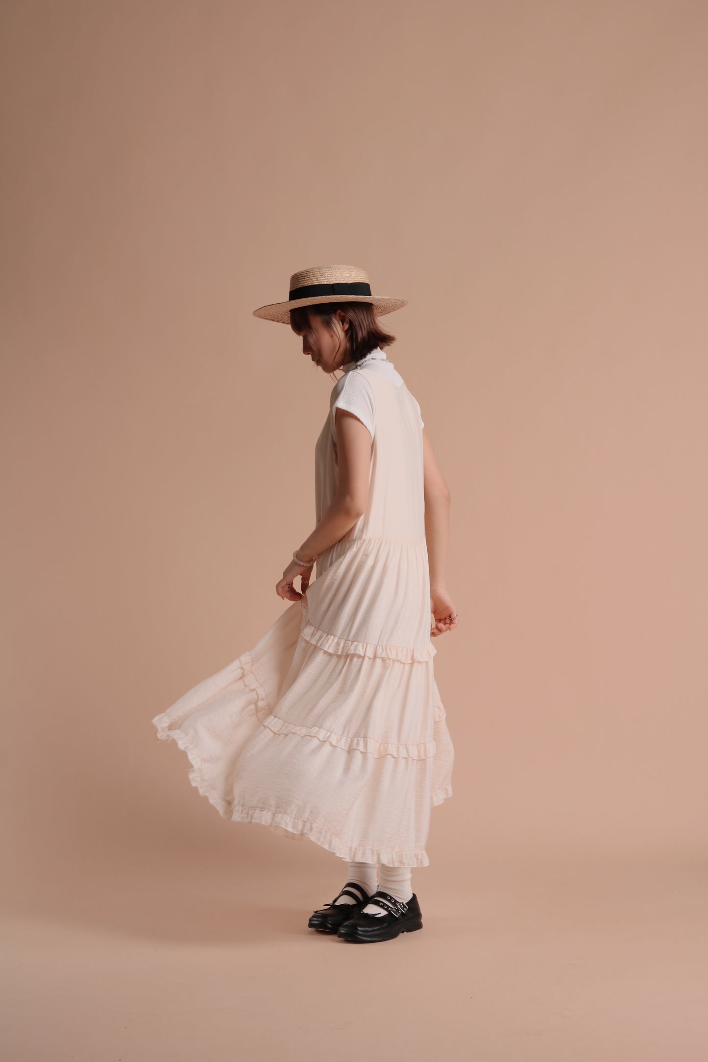Alva Ruffle Dress (Ivory)