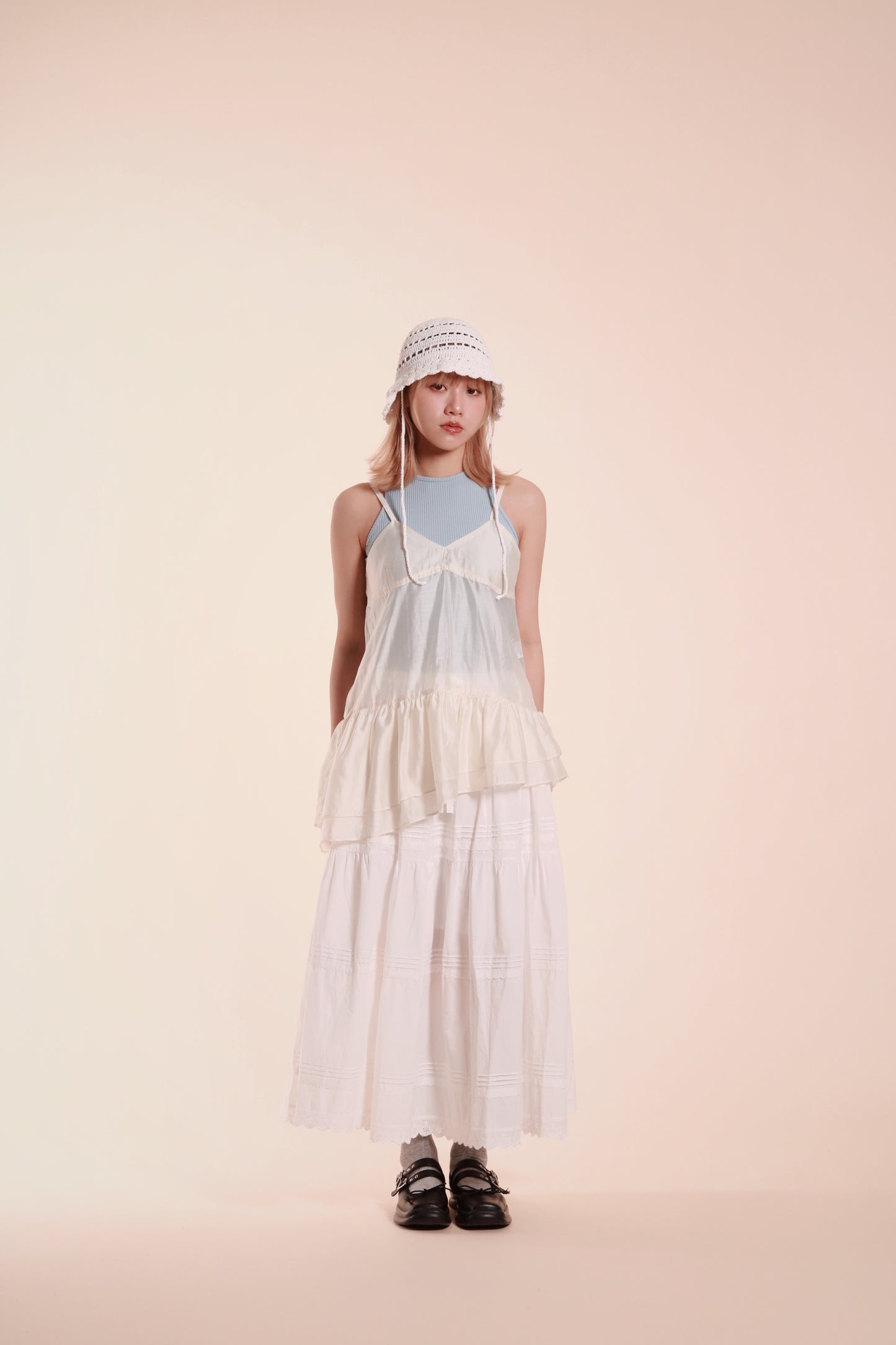 Ruffle Sleeveless Top (Ivory)