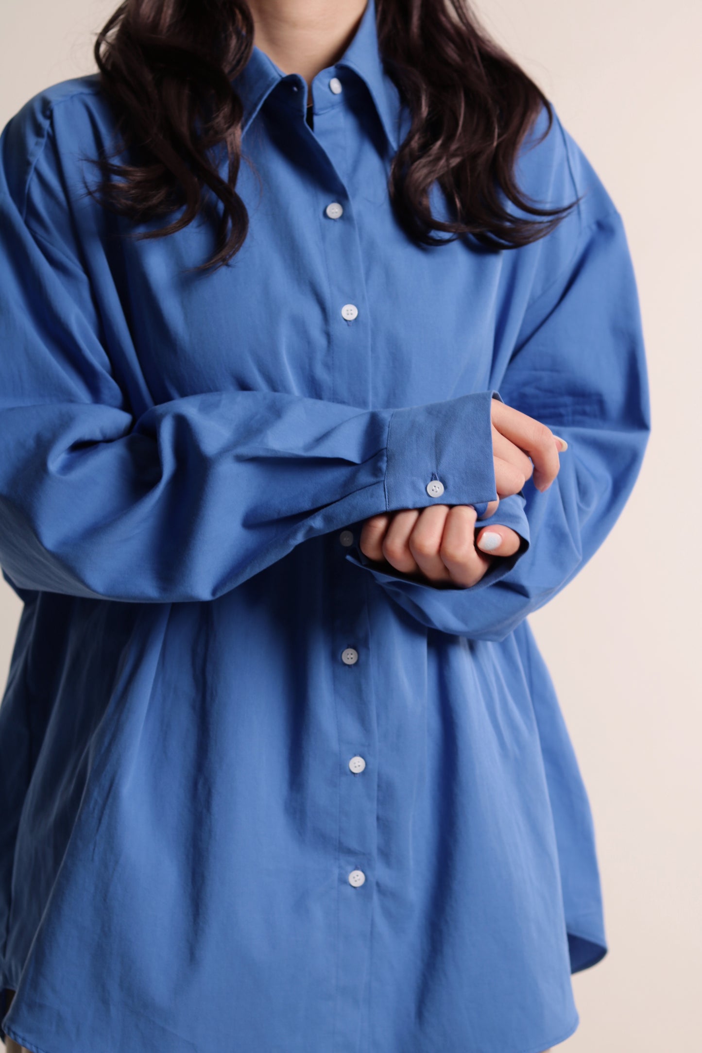 Oversized Boyfriend Shirt (Blue)