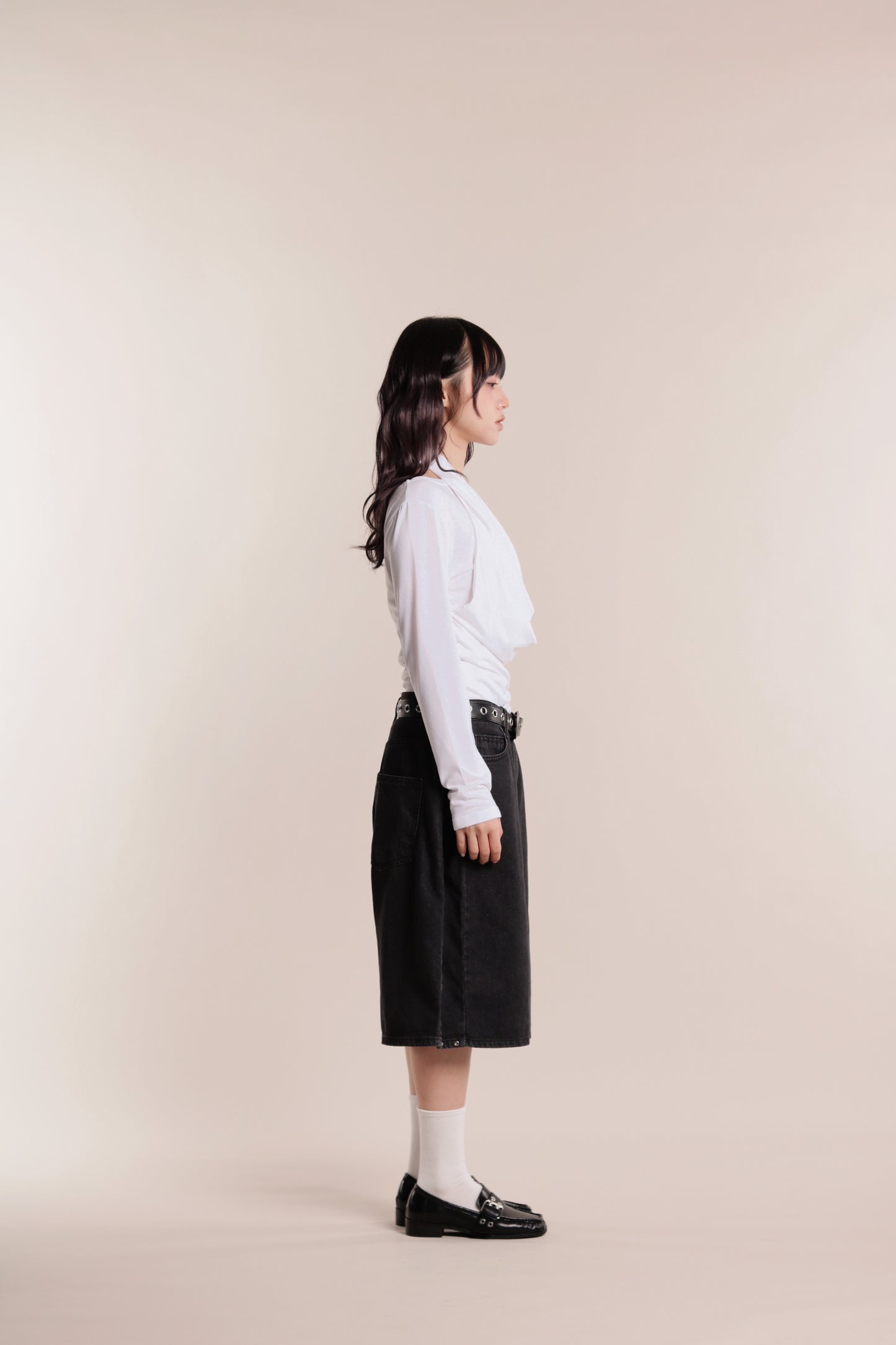 Grace Layered Drape Top (White)