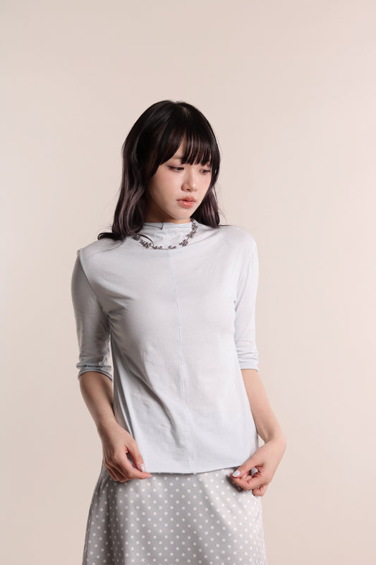 Pure Mock Neck Top (Baby Blue)