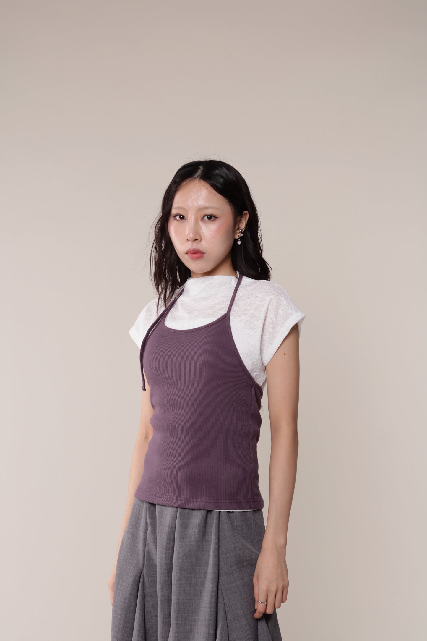 Slim Halter Top (Purple)