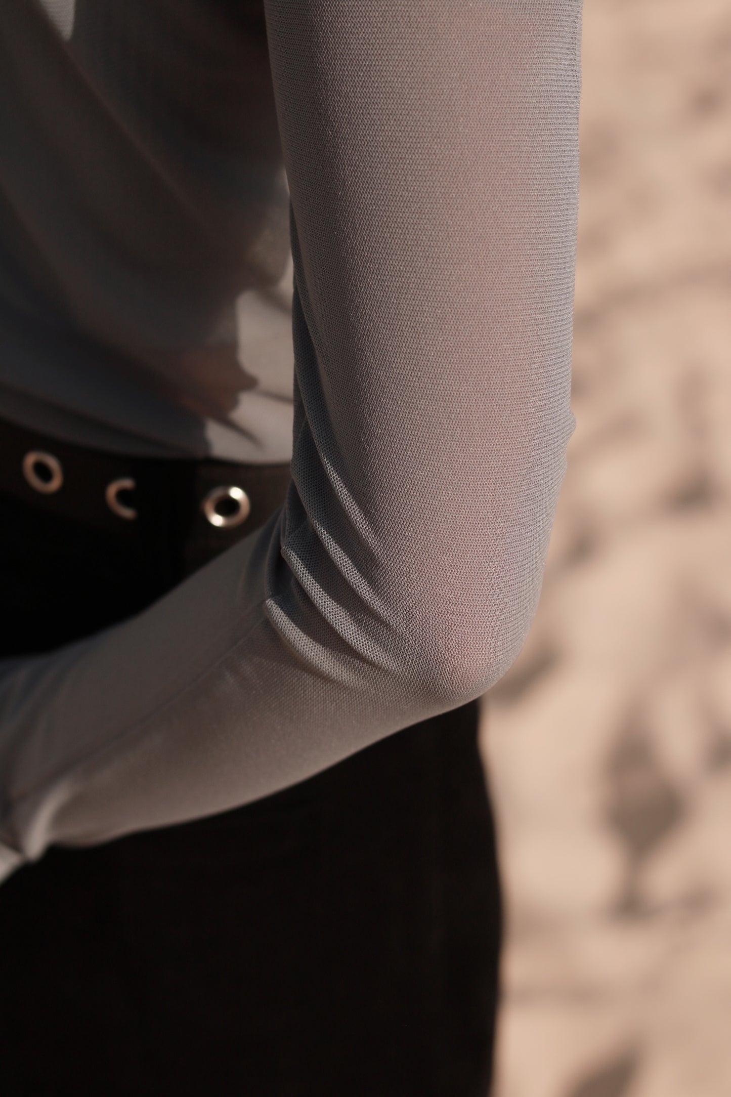 Spring See Through Top (Grey Blue)