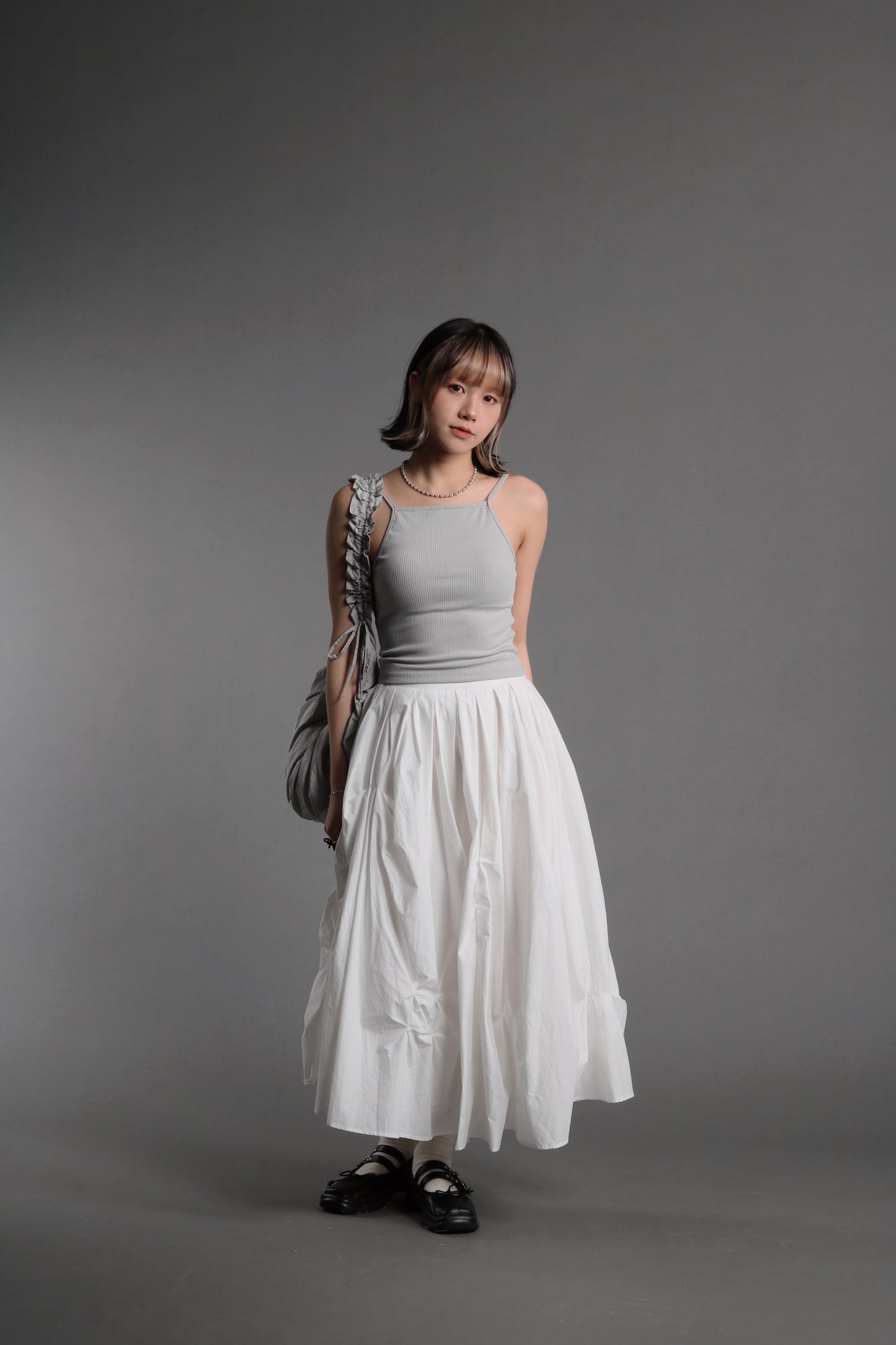 Doll Gathered Skirt (White)