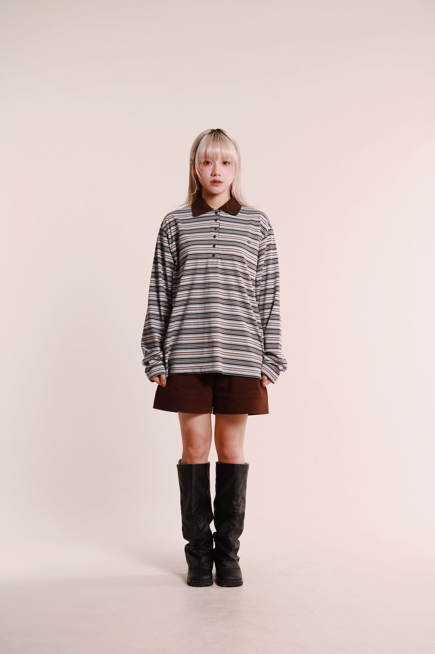 Striped Polo Top 2 (Blue)