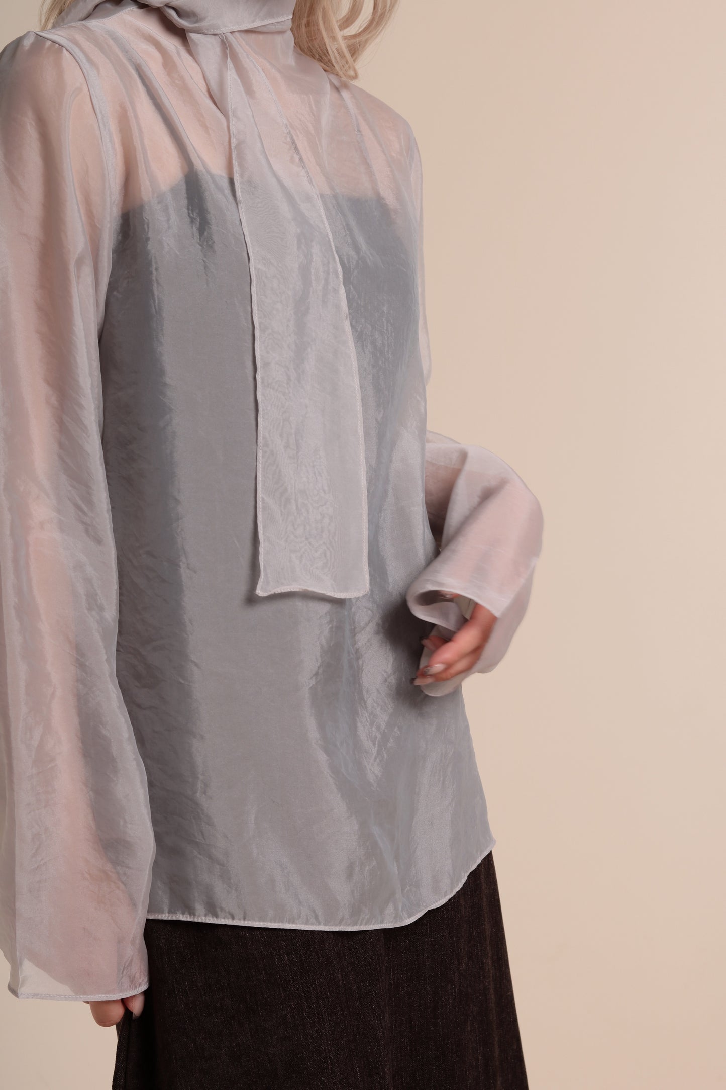 Doll See Through Blouse (Grey)