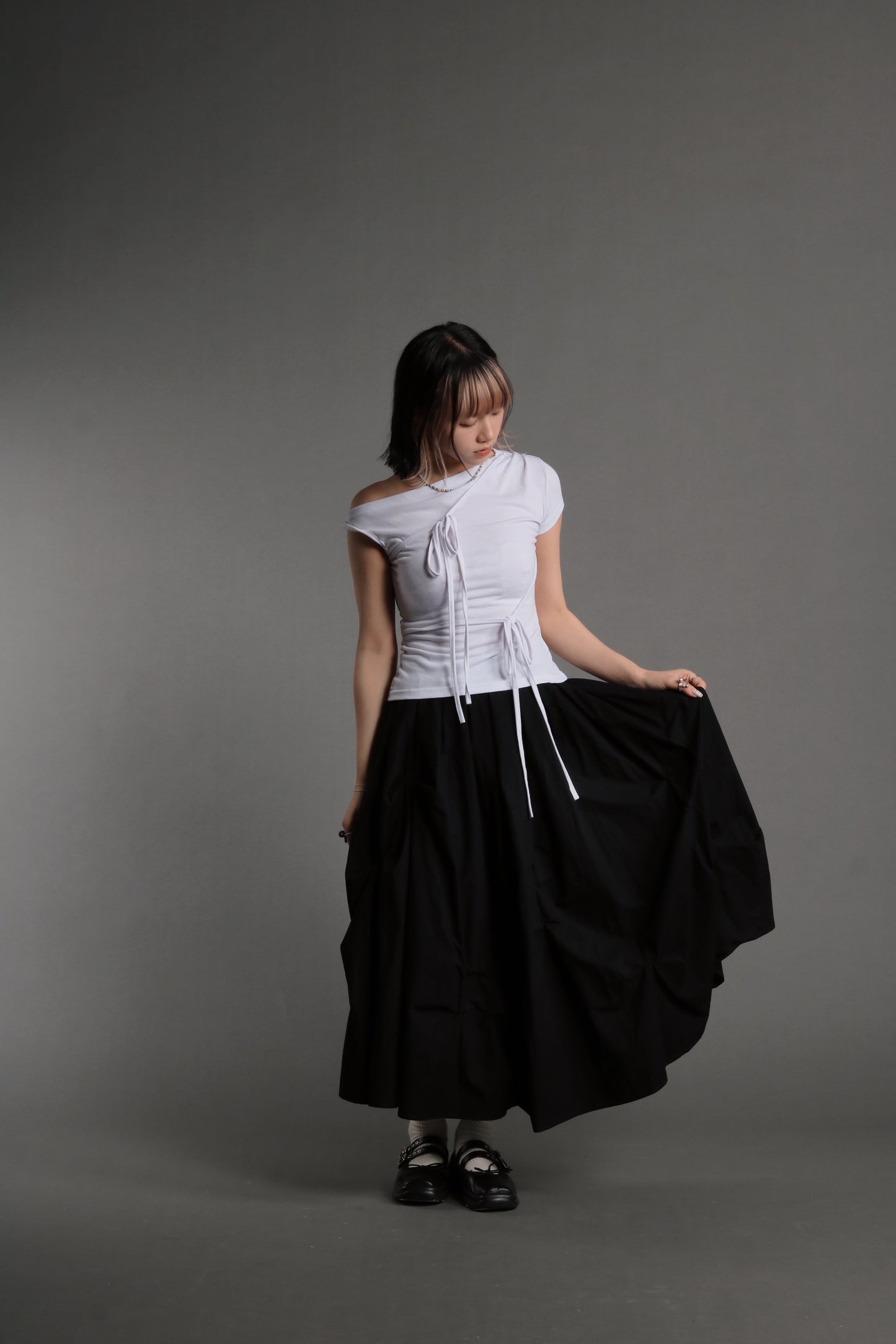 Doll Gathered Skirt (Black)