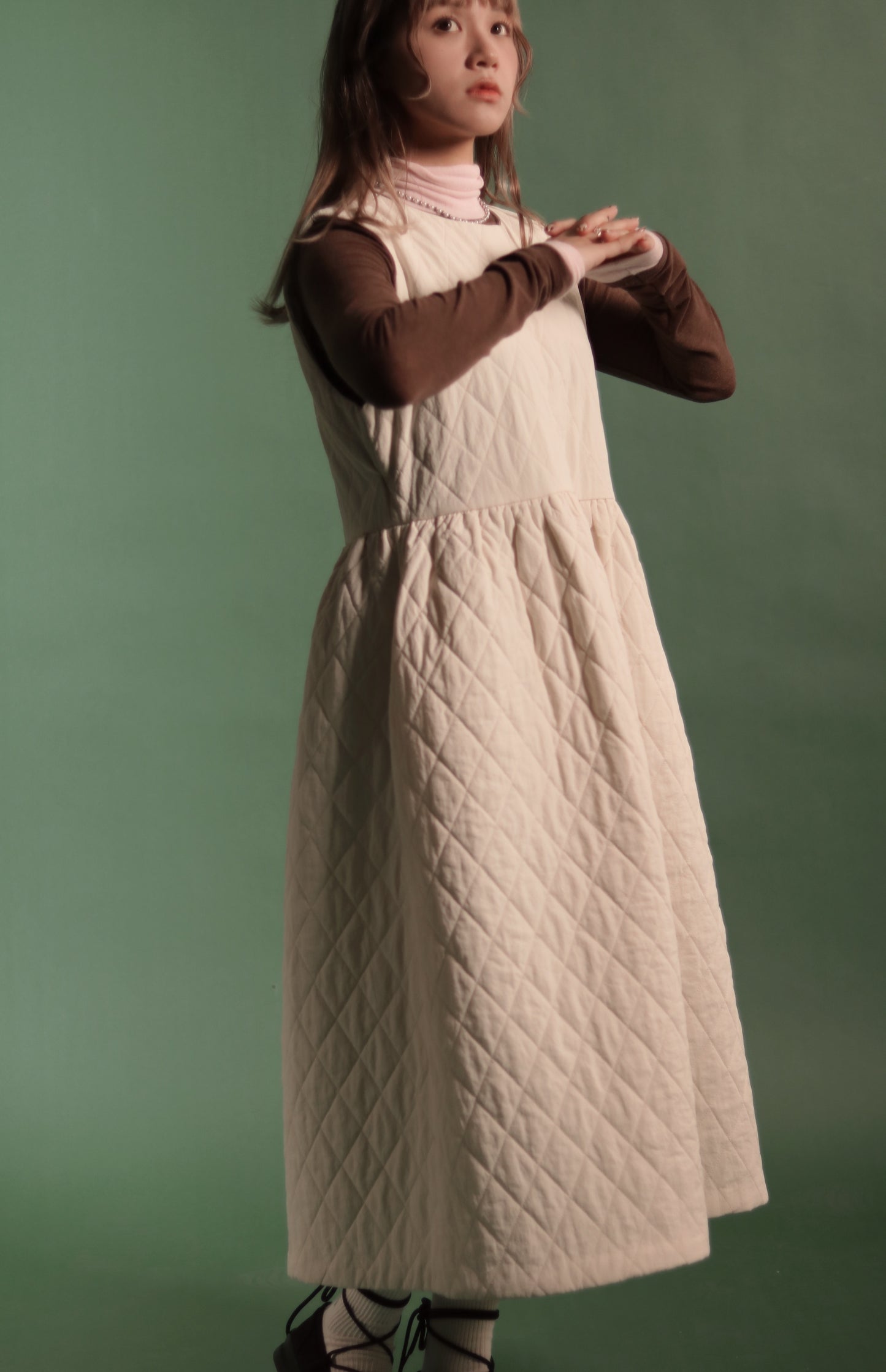 Doll Padded Dress (Ivory)