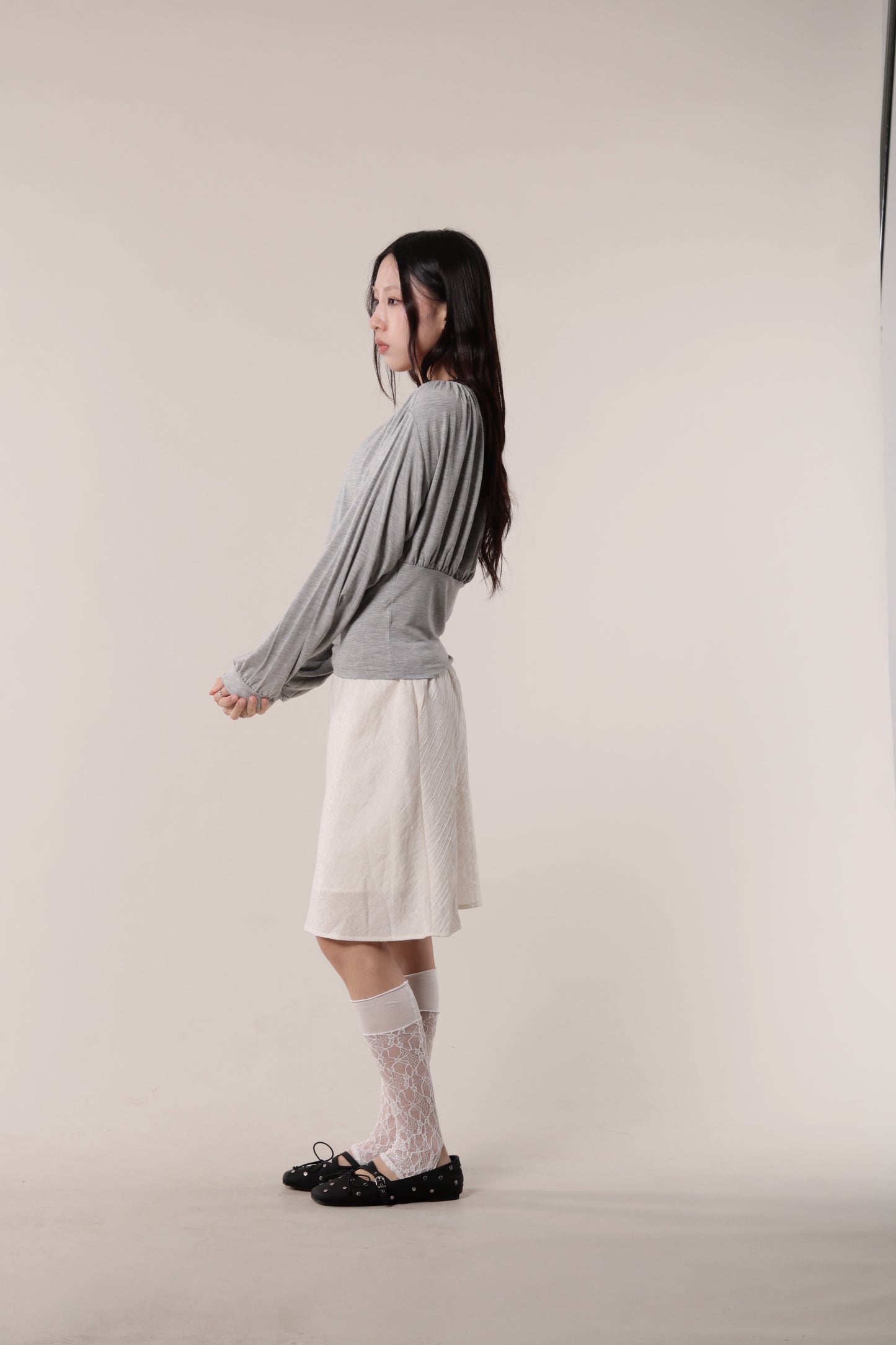 Luna Gathered Top (Grey)