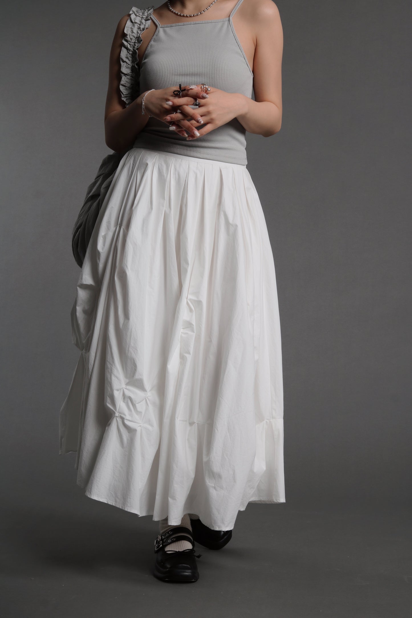 Doll Gathered Skirt (White)