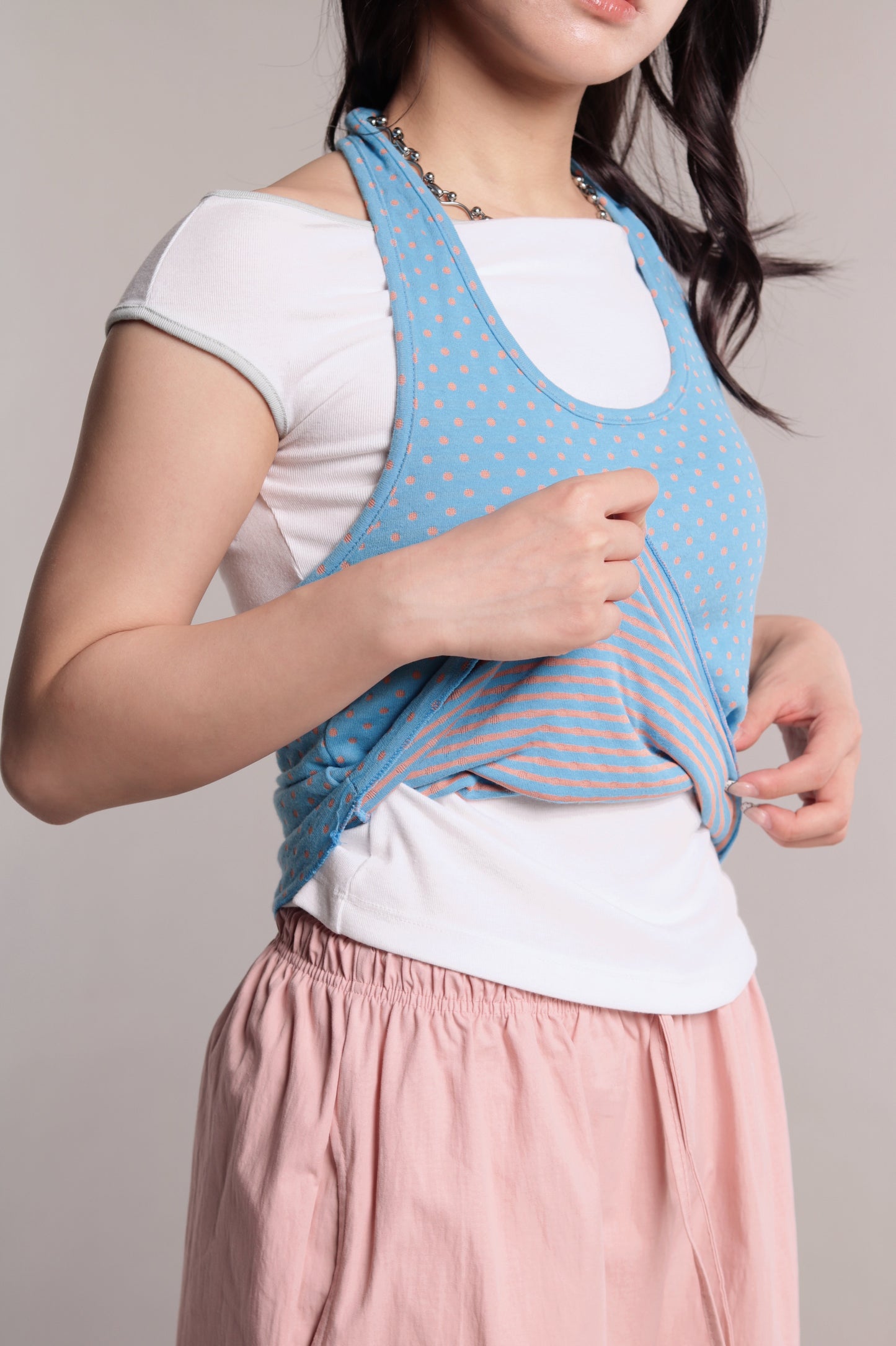 Polka Dot Halter Top (Blue)