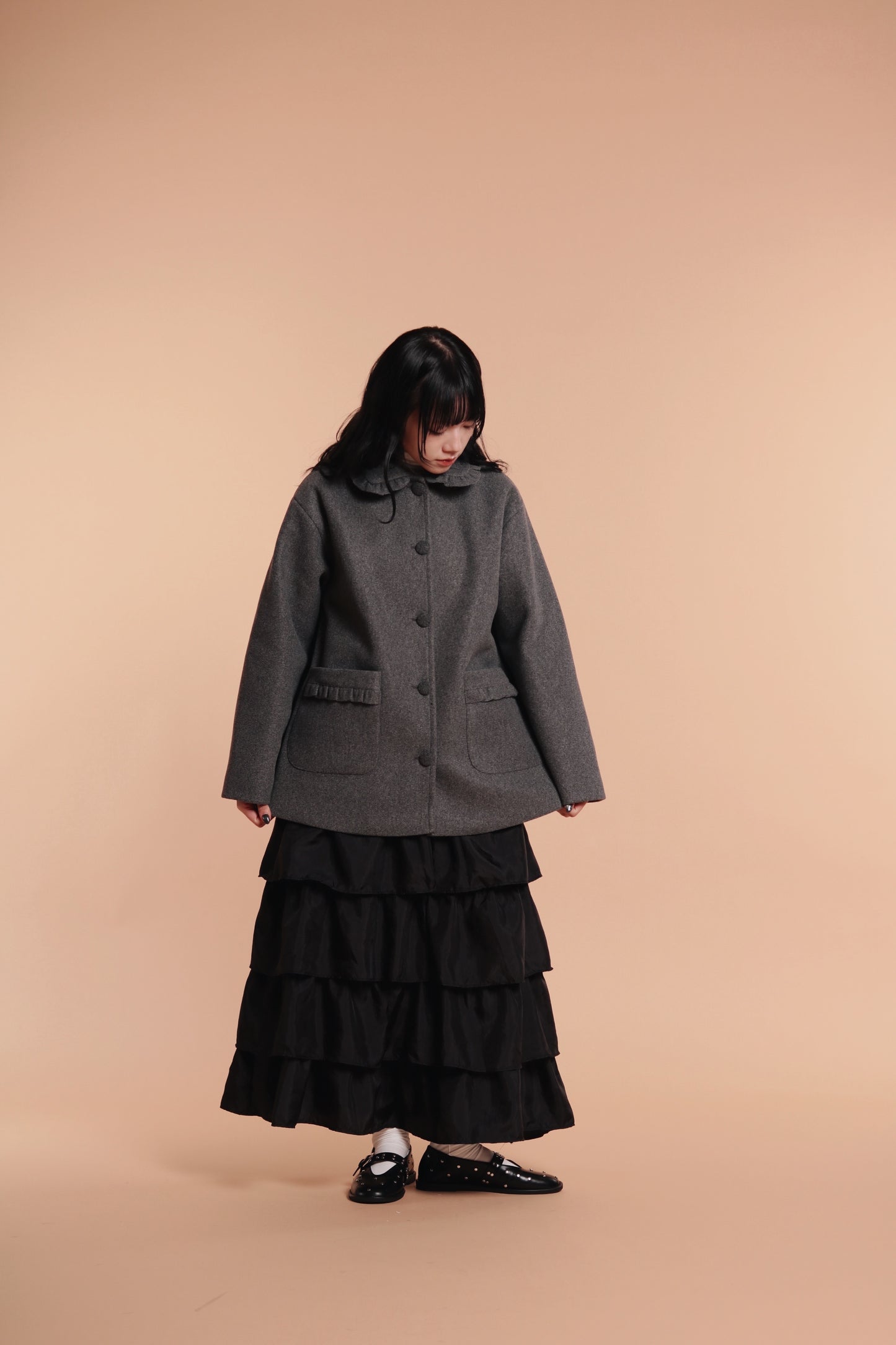 Ruffle Tiered Skirt (Black)