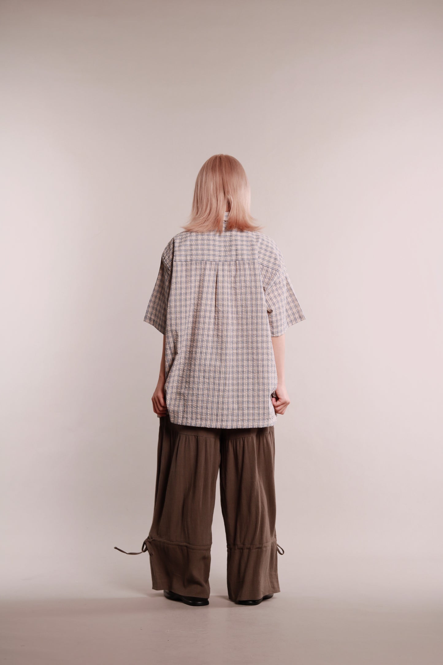 Plaid Loose Shirt (Blue)