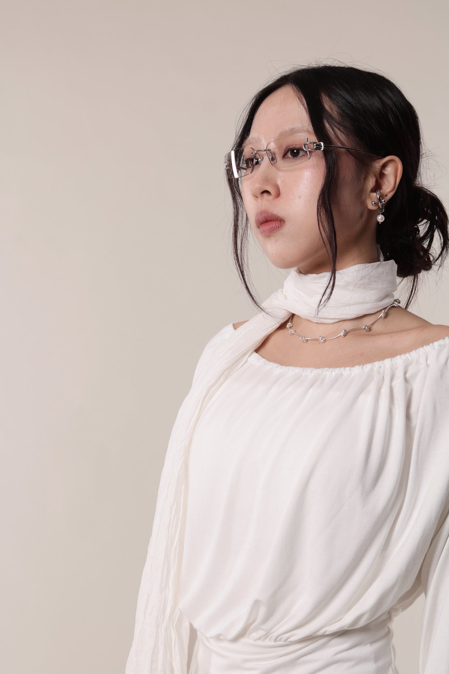 Luna Gathered Top (Ivory)