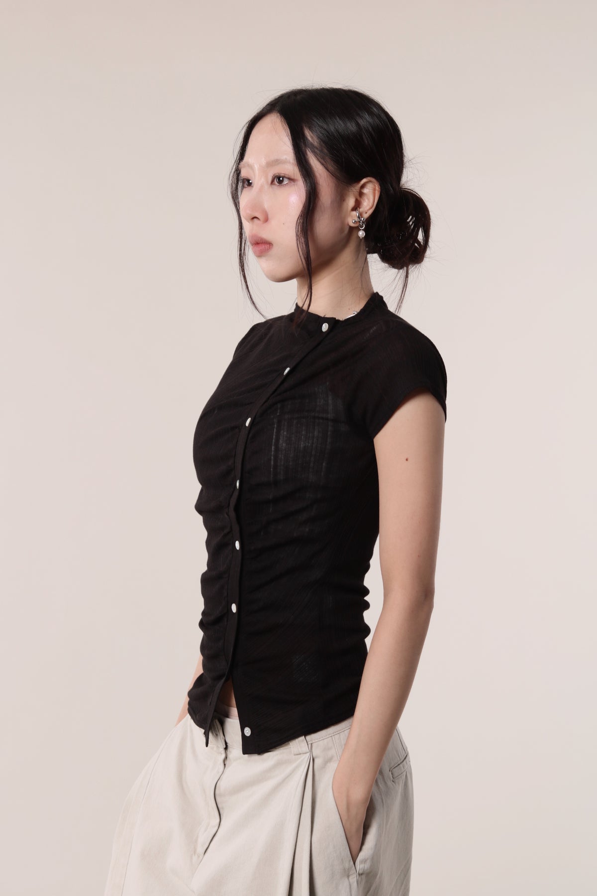 Sep Gathered Tee (Black)