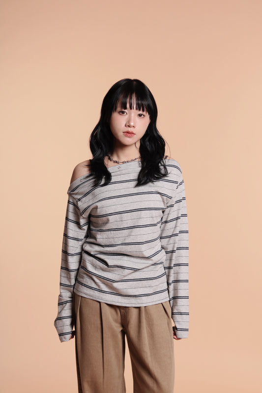 Striped Top (Grey)