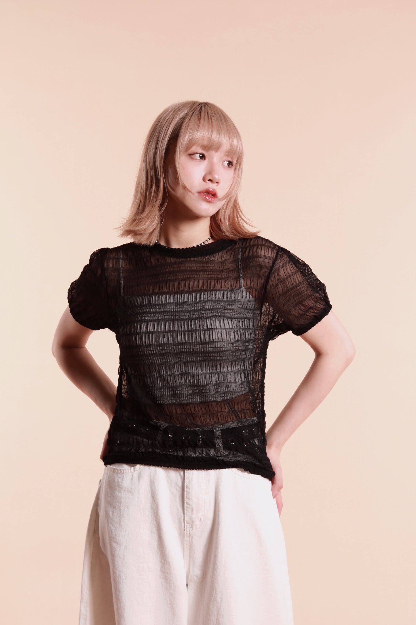 Little Puff See Through Top (Black)