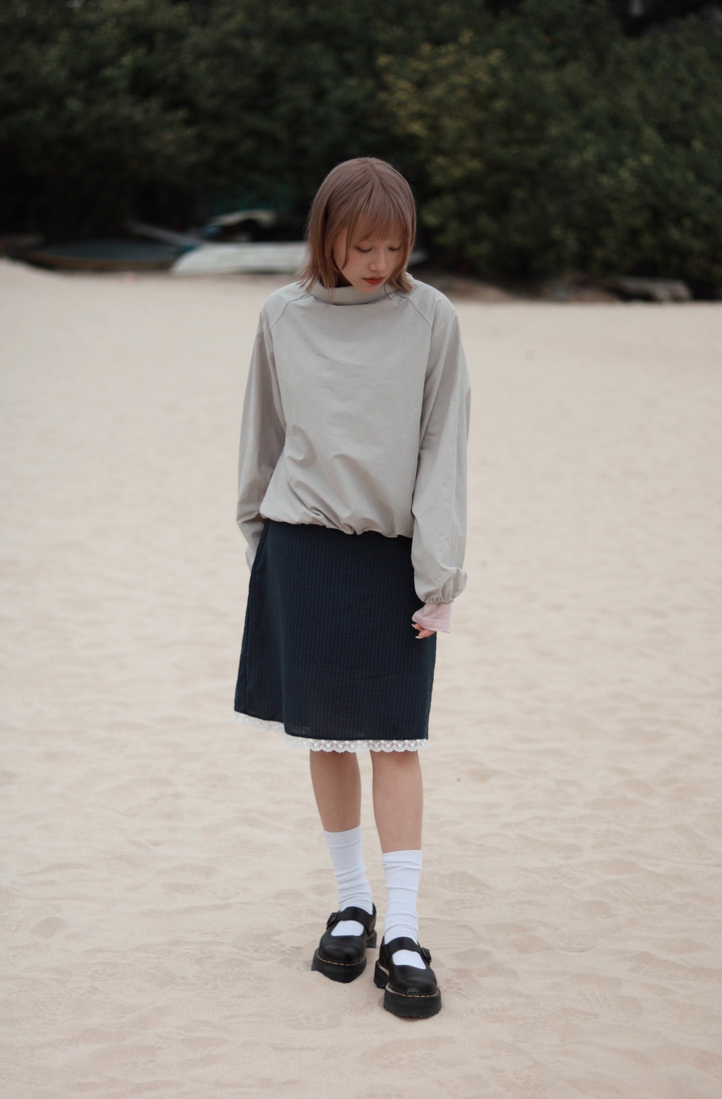 Funnel Neck Top (Grey)