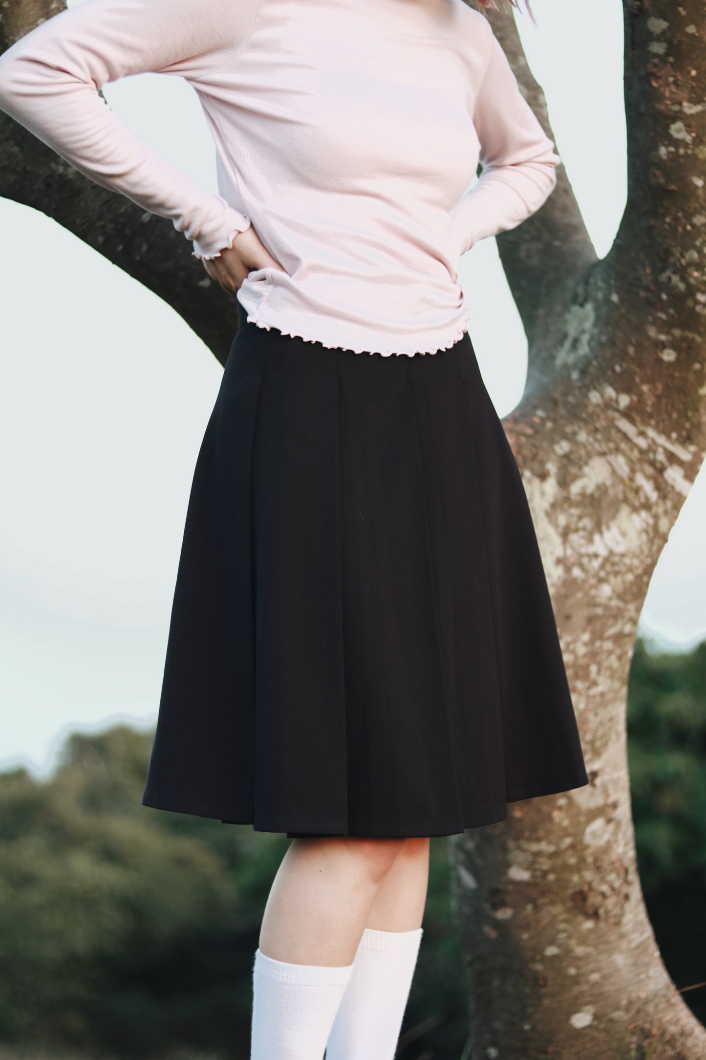 Doll Pleated Mini Skirt (Black)
