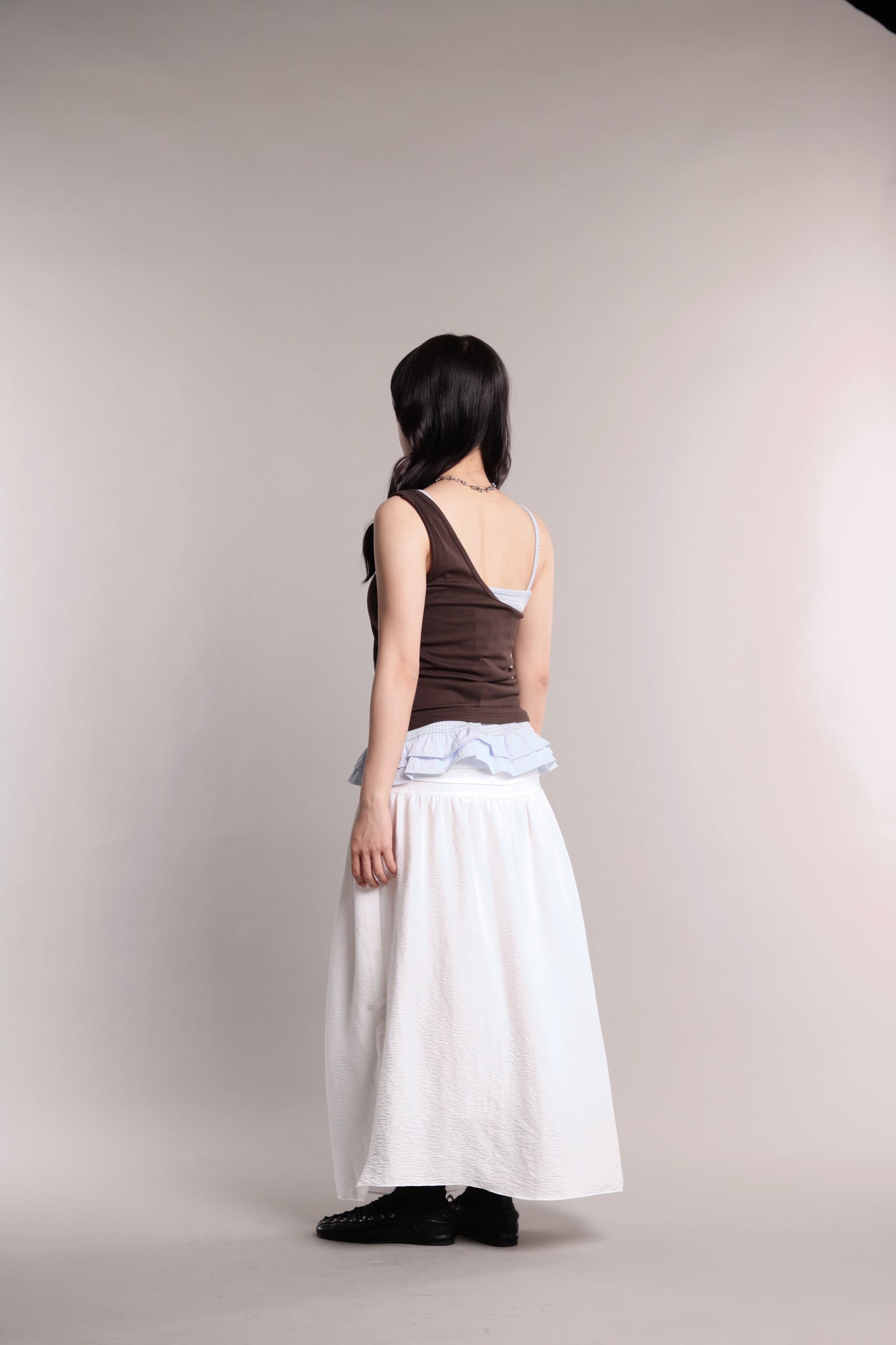 Checkered Ruffle Cami (Blue)