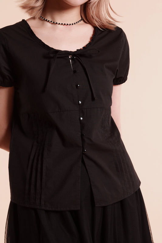 Doll Ribbon Blouse (Black)