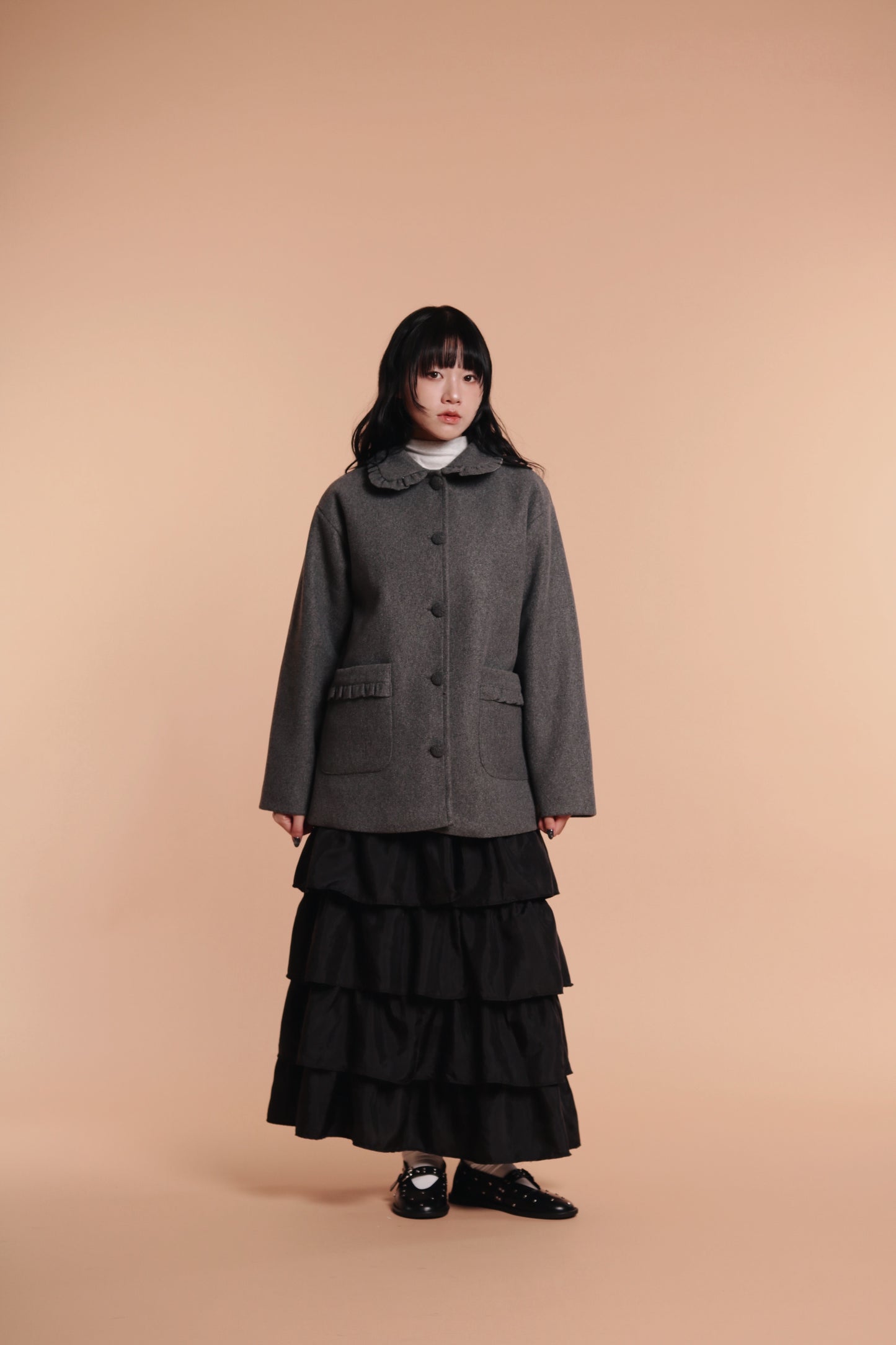 Ruffle Tiered Skirt (Black)