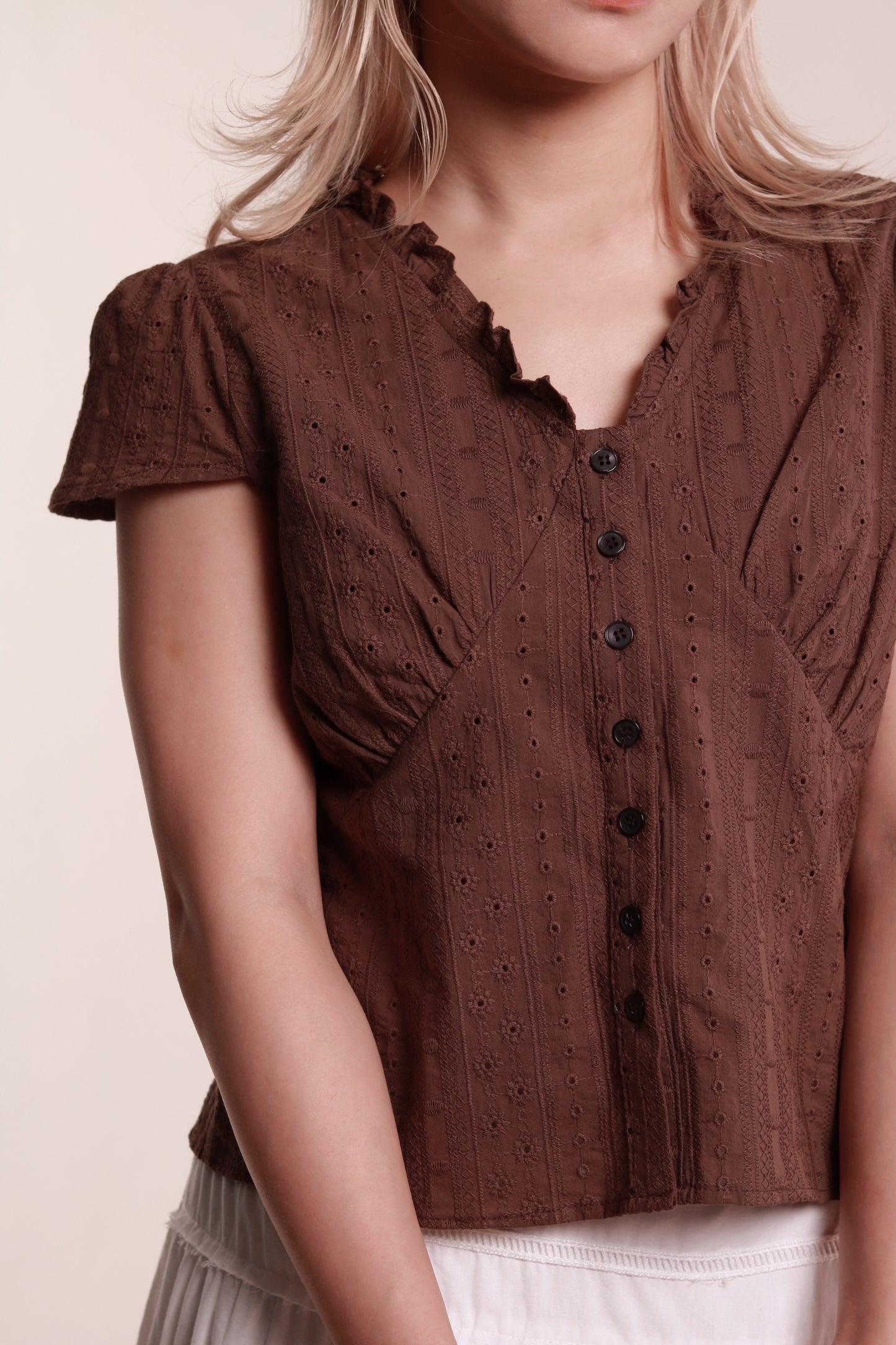 Lace Blouse (Brown)