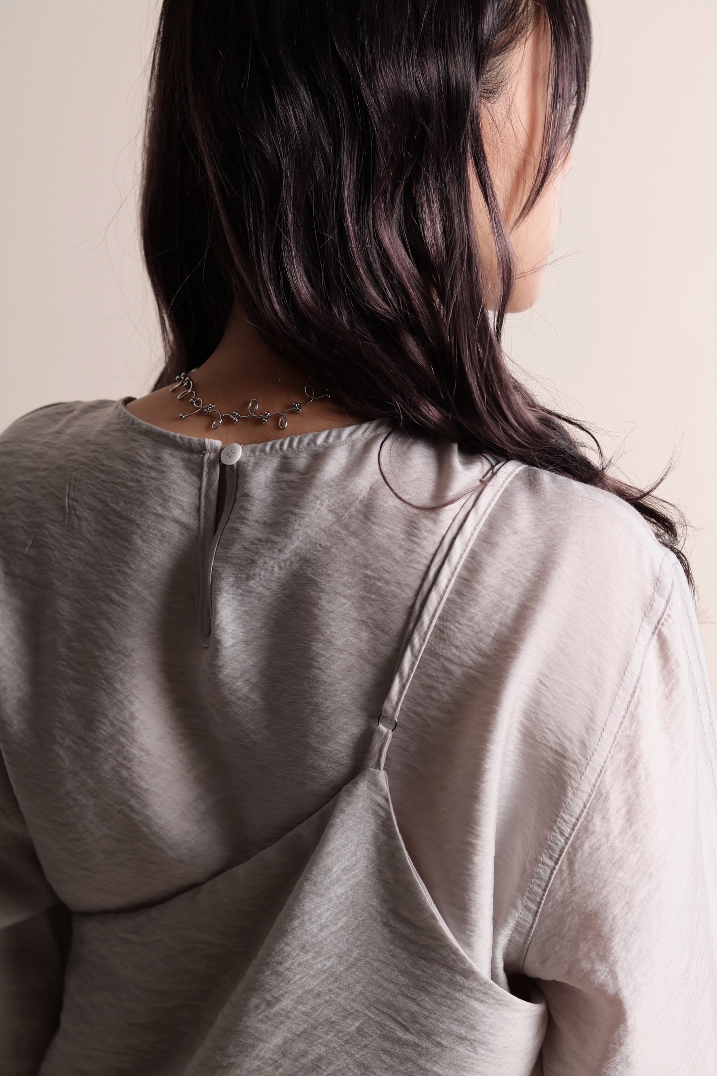 Cami Wrap Blouse (Light Grey)