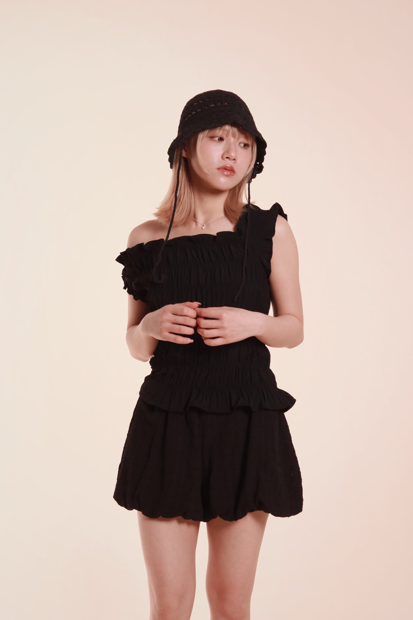 Checkered Pumpkin Shorts (Black)