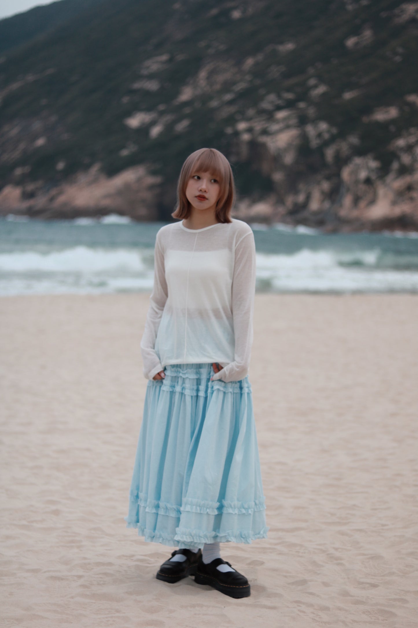 Spring Basic Top (Charcoal/Pink/Purple/White)