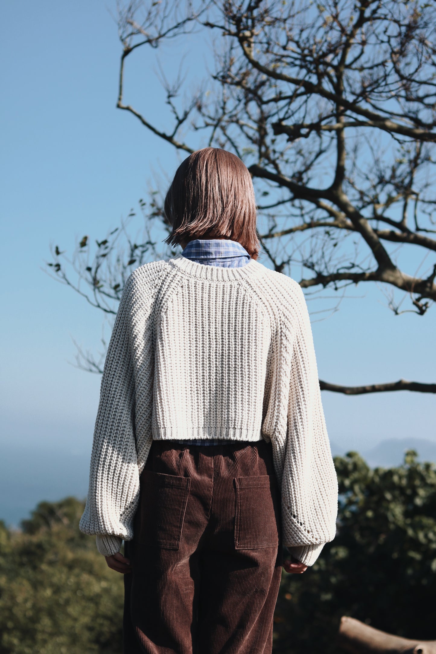 Puff Sleeve Cardigan (Ivory)