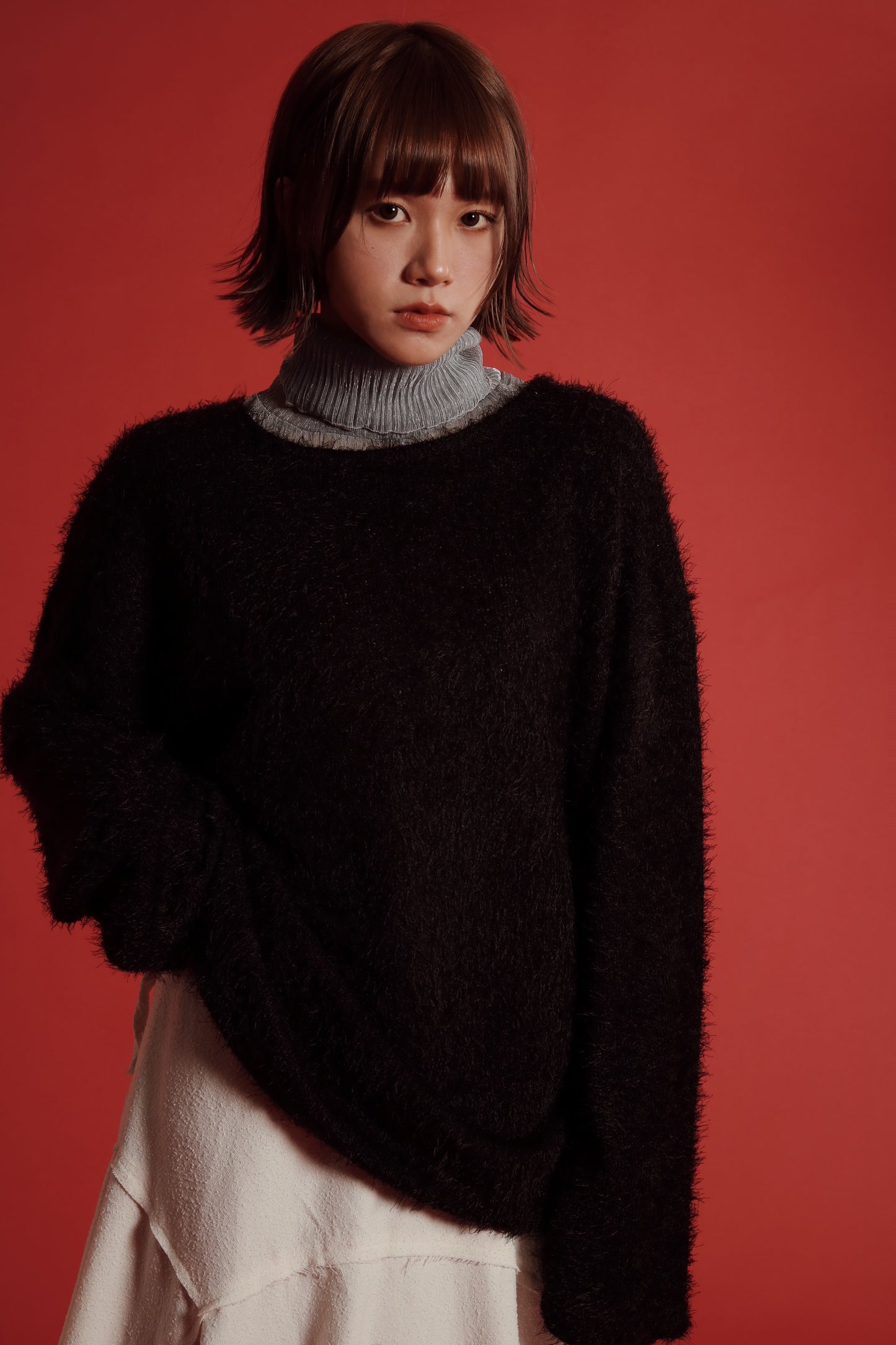 Fluffy Oversize Top (Black)