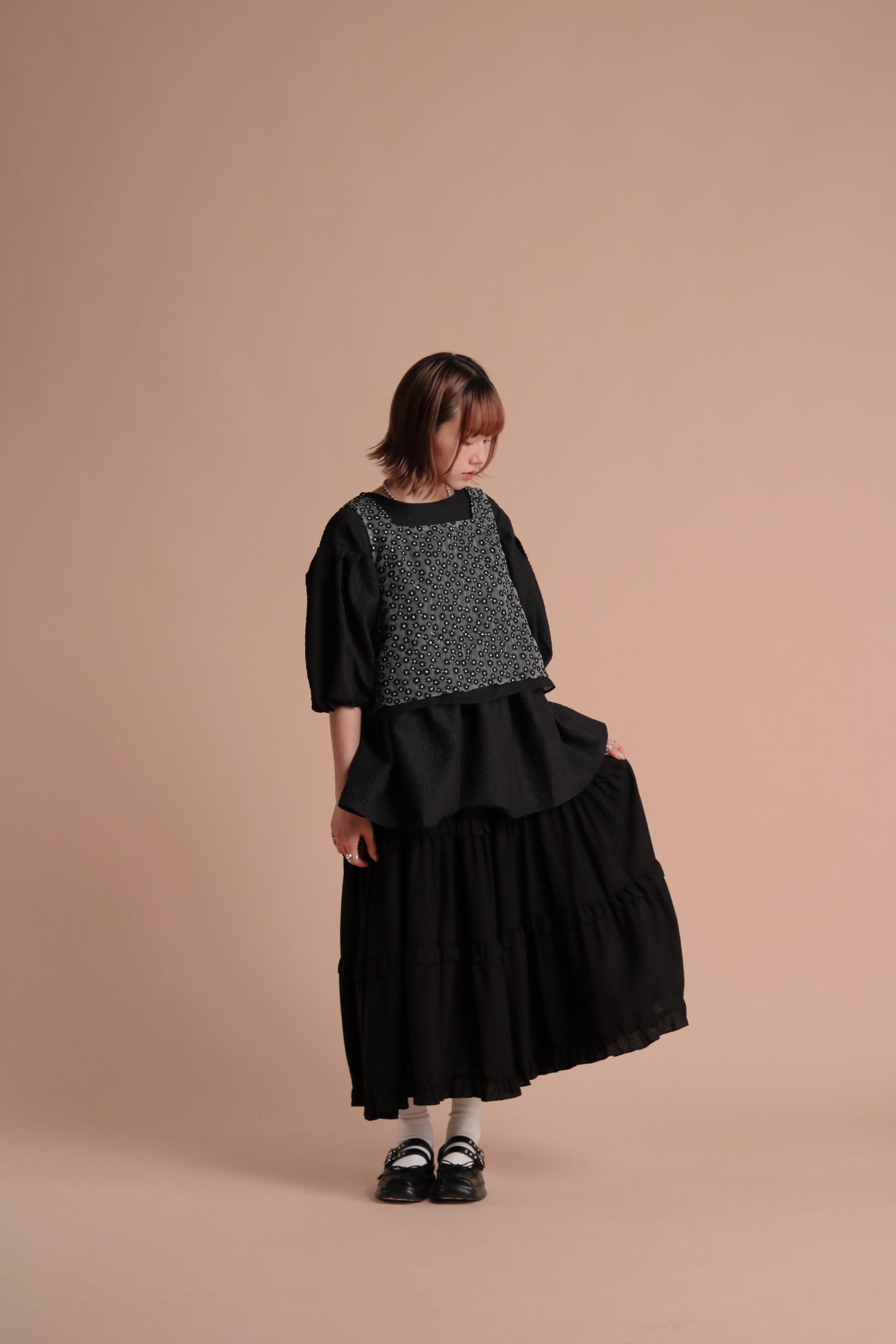 Alva Ruffle Dress (Black)