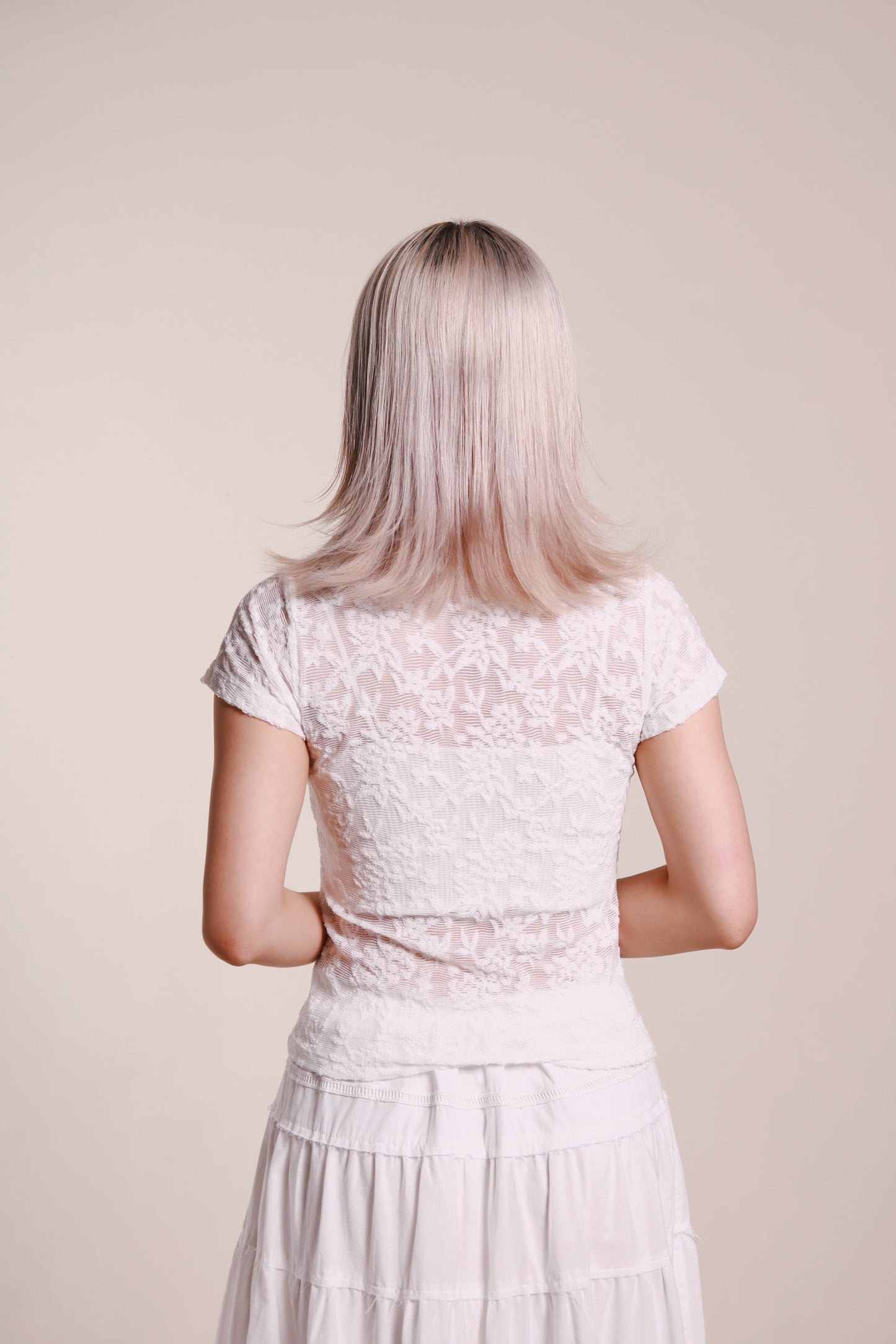 Mesh Flower Top (White)