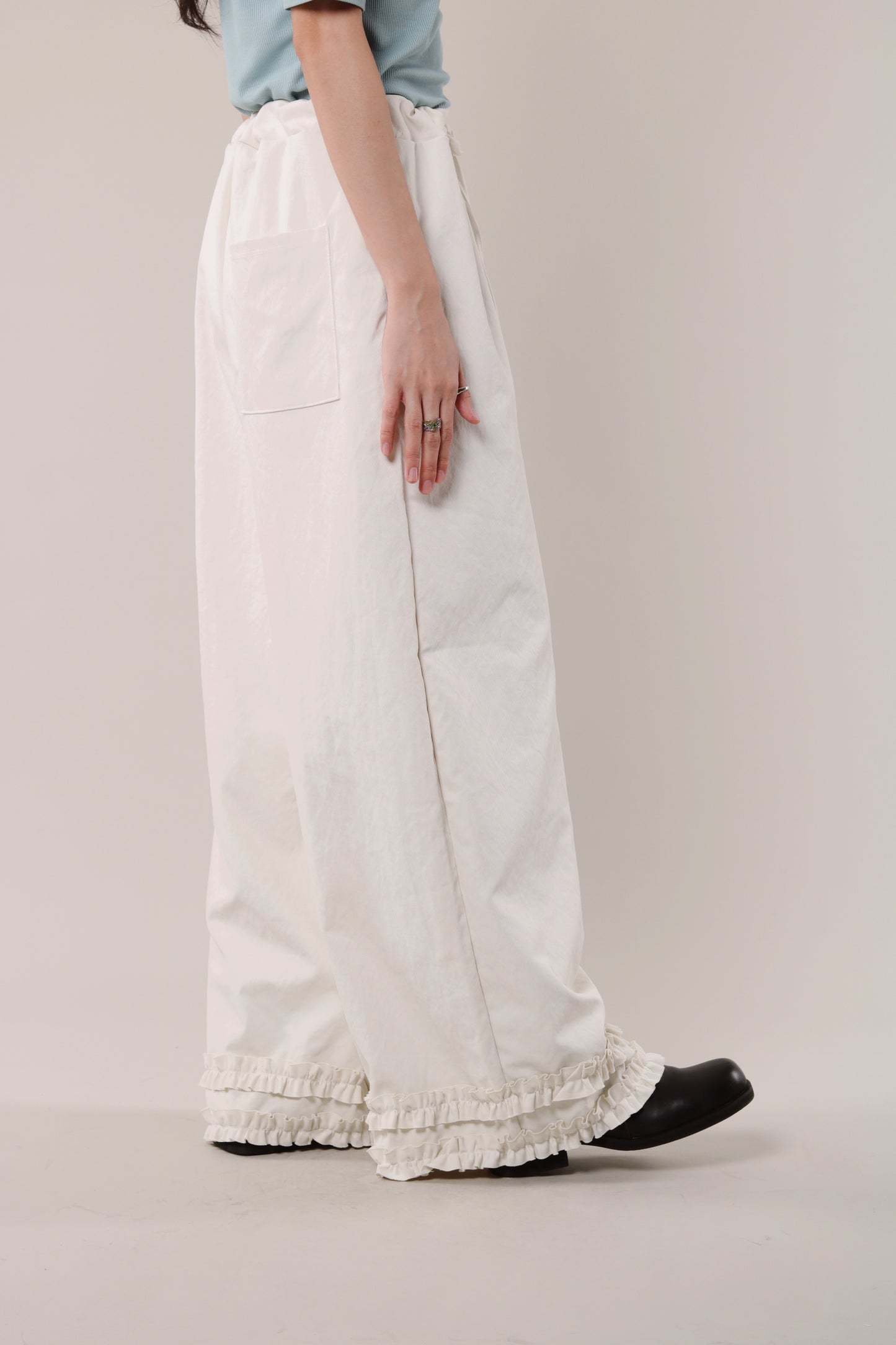 Double Ruffle Pants (Ivory)