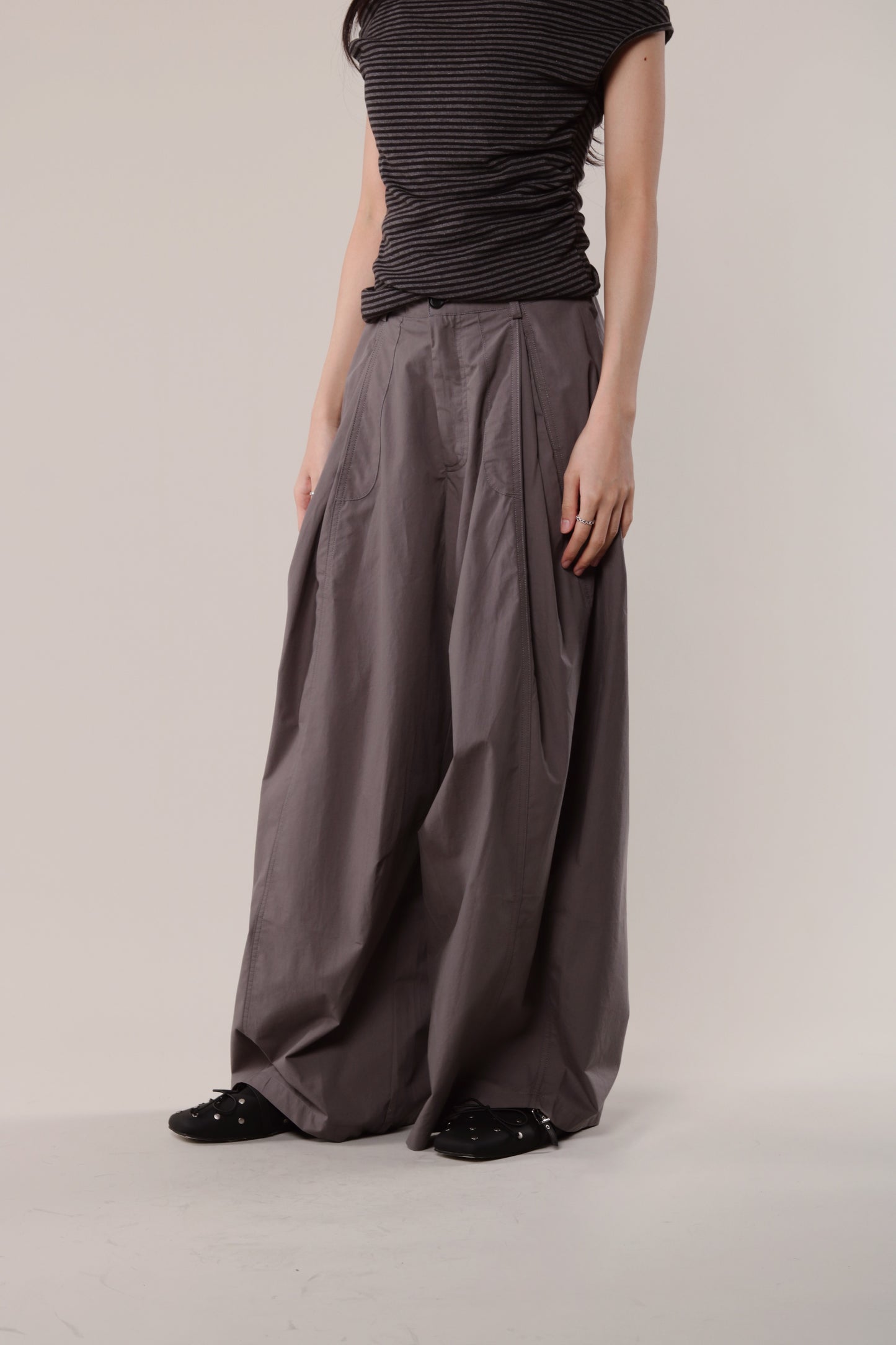 Wide Leg Pants (Charcoal)