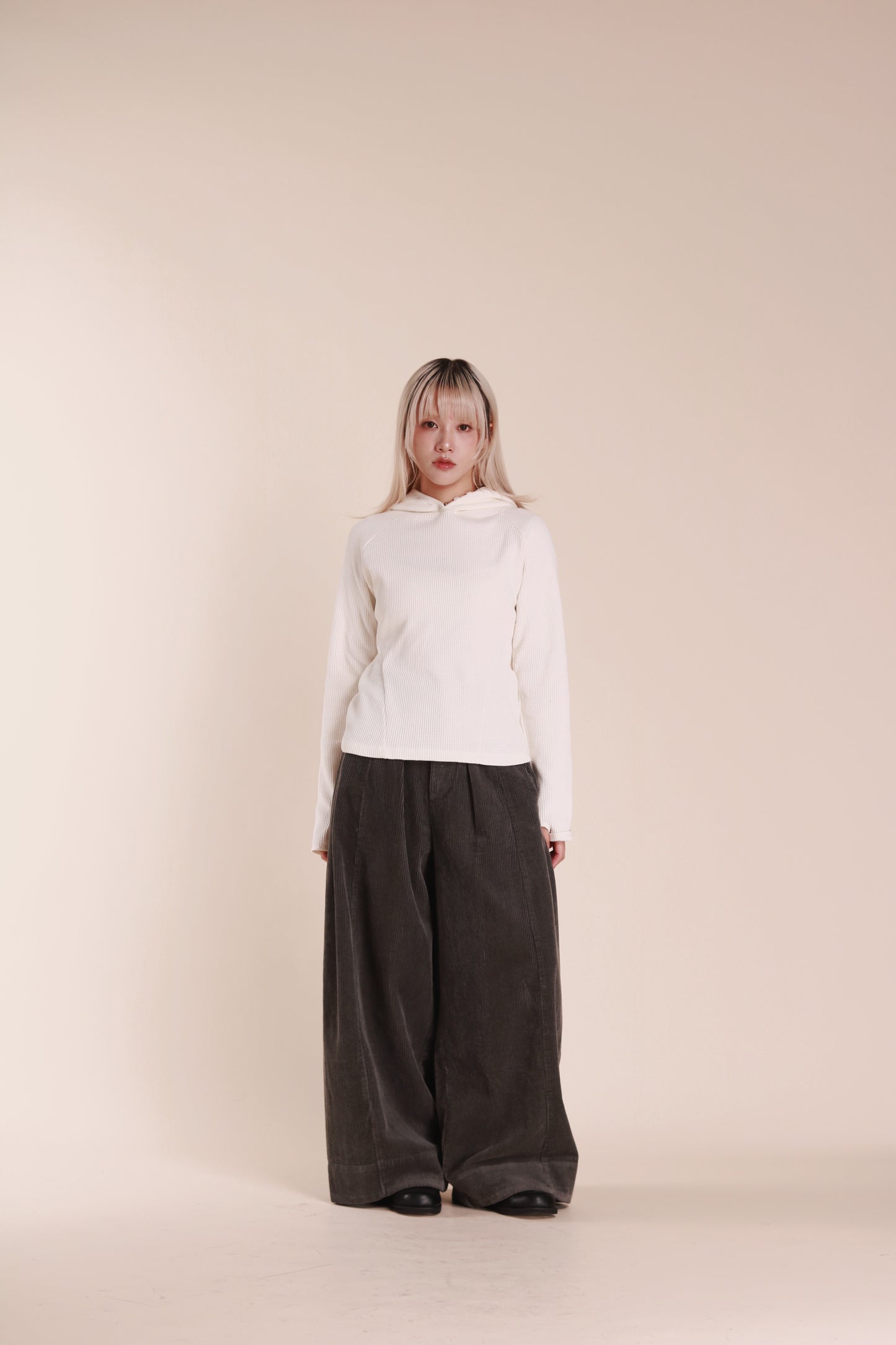 Corduroy Wide Pants (Grey)