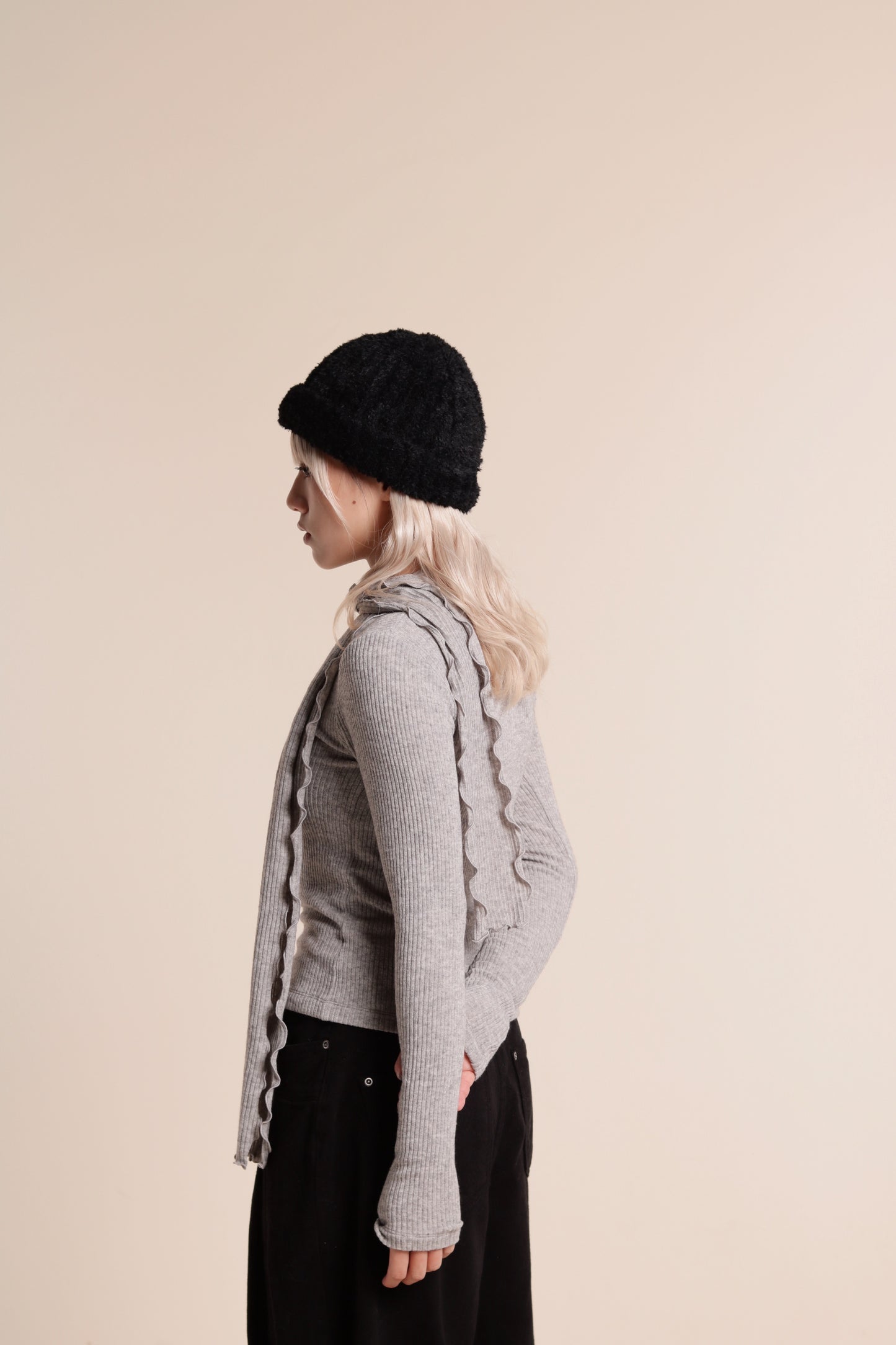 Little Scarf Cardigan (Grey)