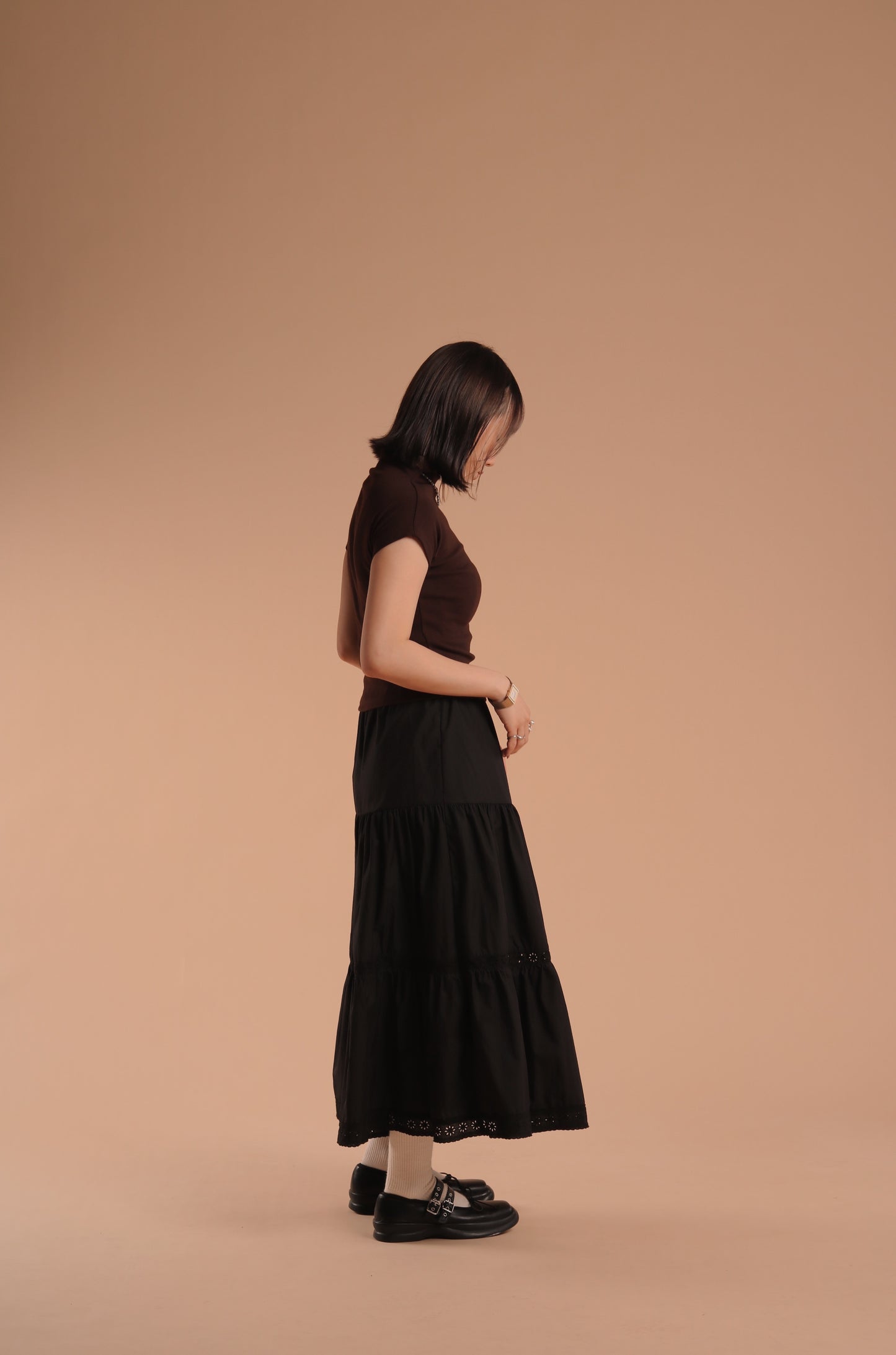 Cap Sleeve Tee (Brown)