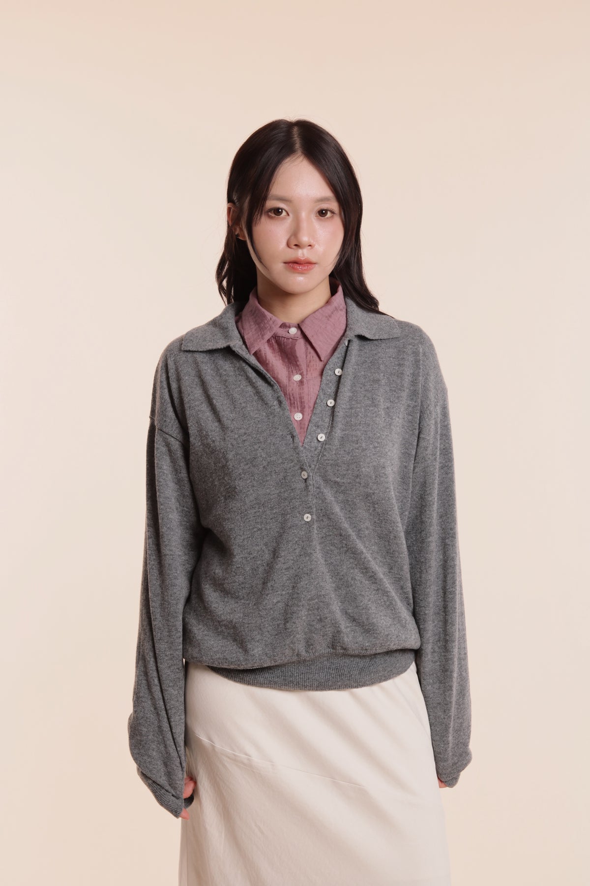 Checkered See Through Shirt (Pink)