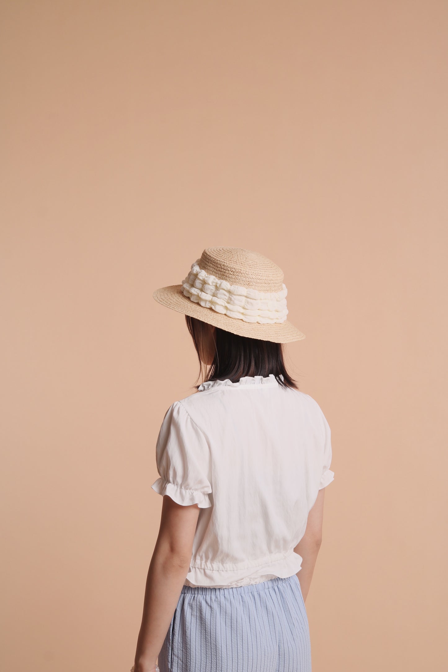Bubble Straw Hat (Black/Ivory/Mustard)