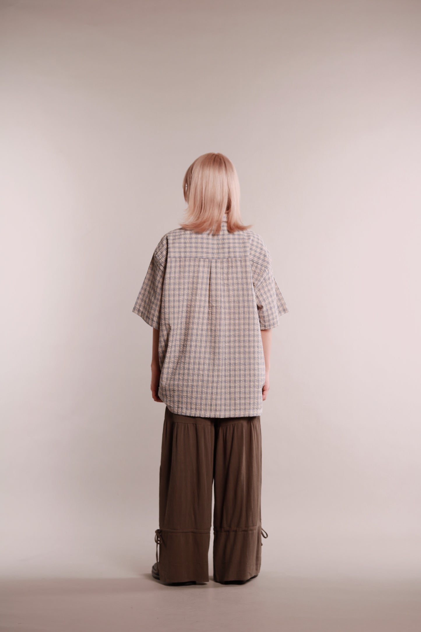 Plaid Loose Shirt (Blue)