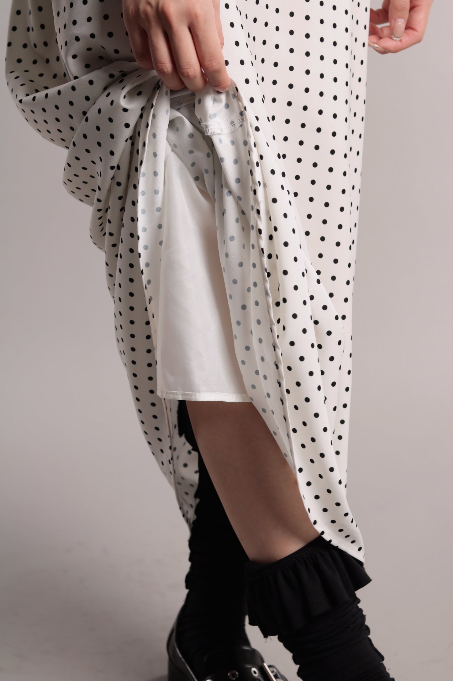 Polka Dot Skirt (White)