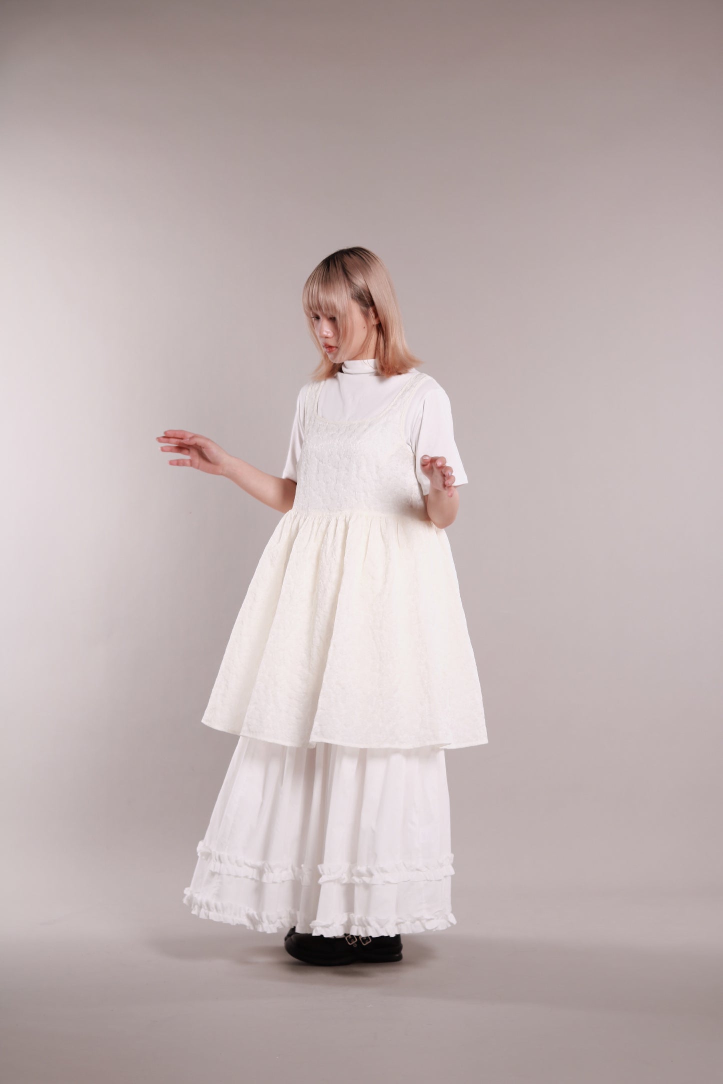 Mock Neck Tee (White)