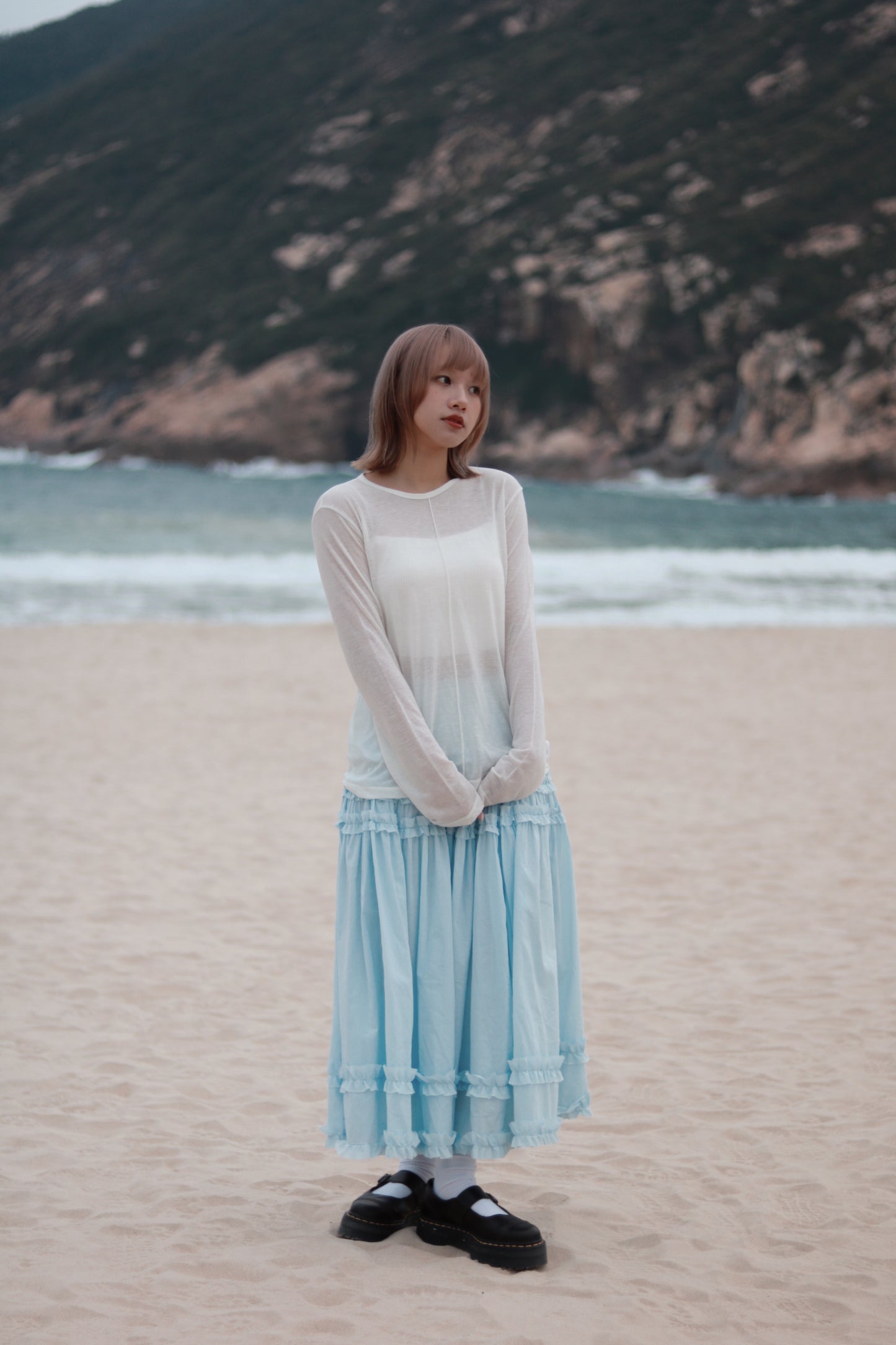 Spring Basic Top (Charcoal/Pink/Purple/White)