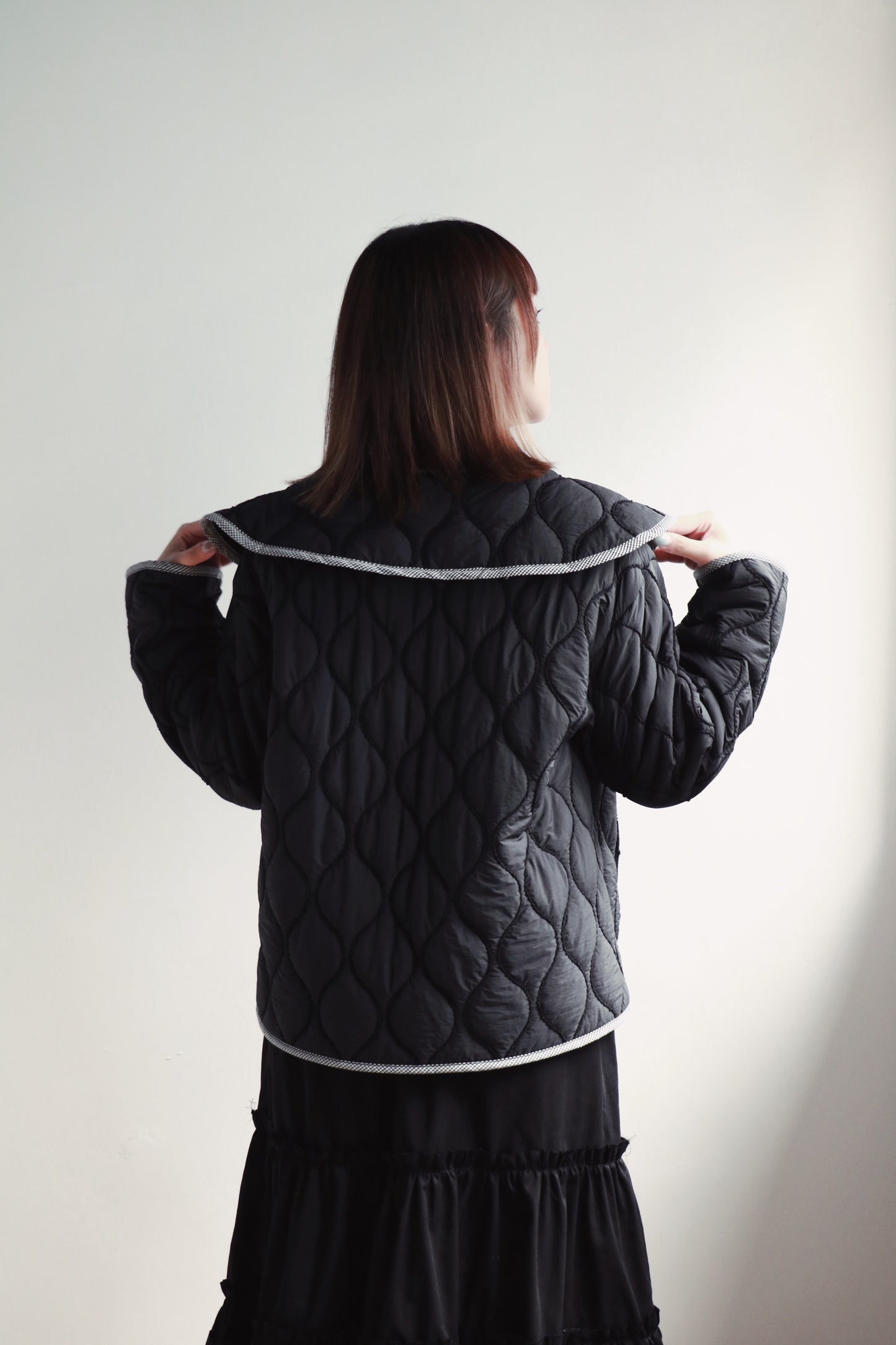Collar Padded Jacket (Black)