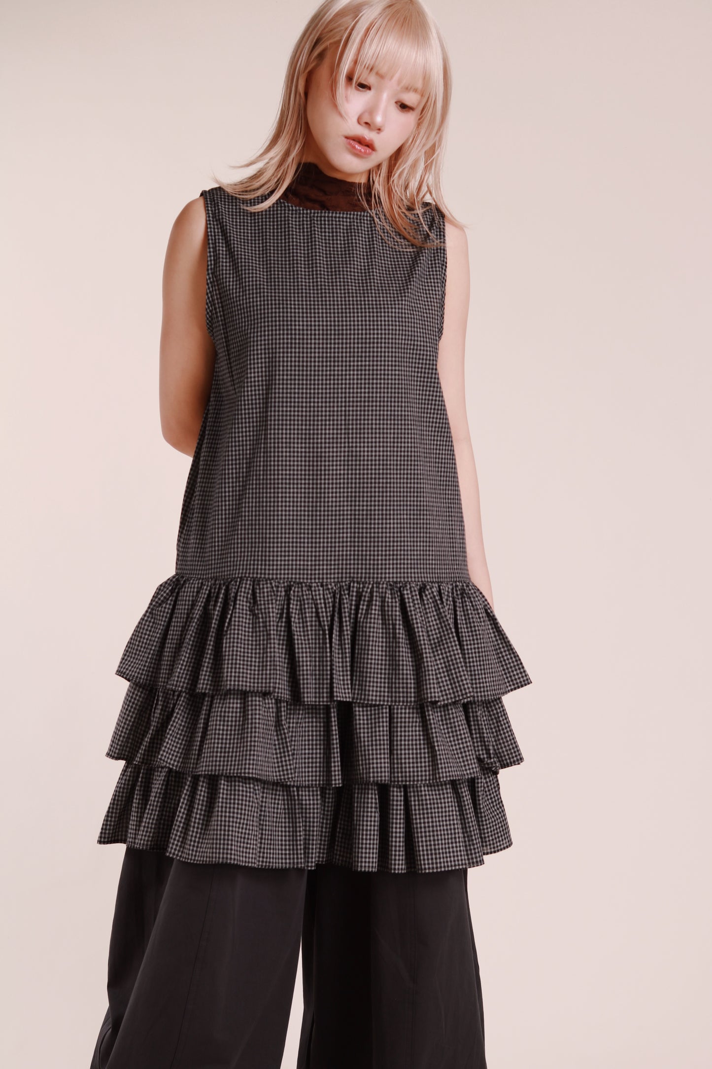 Layered Ruffle Dress (Black)